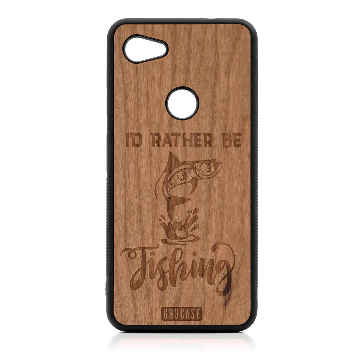 I'D Rather Be Fishing Design Wood Case For Google Pixel 3A