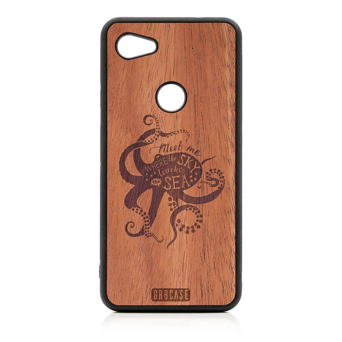 Meet Me Where The Sky Touches The Sea (Octopus) Design Wood Case For Google Pixel 3A