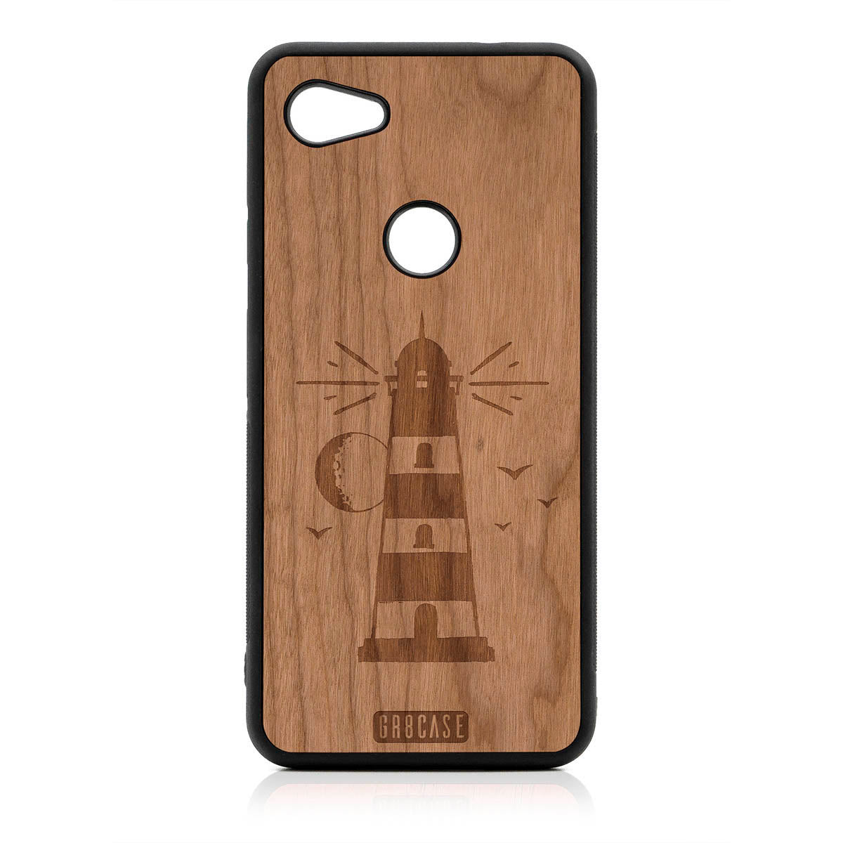 Midnight Lighthouse Design Wood Case For Google Pixel 3A