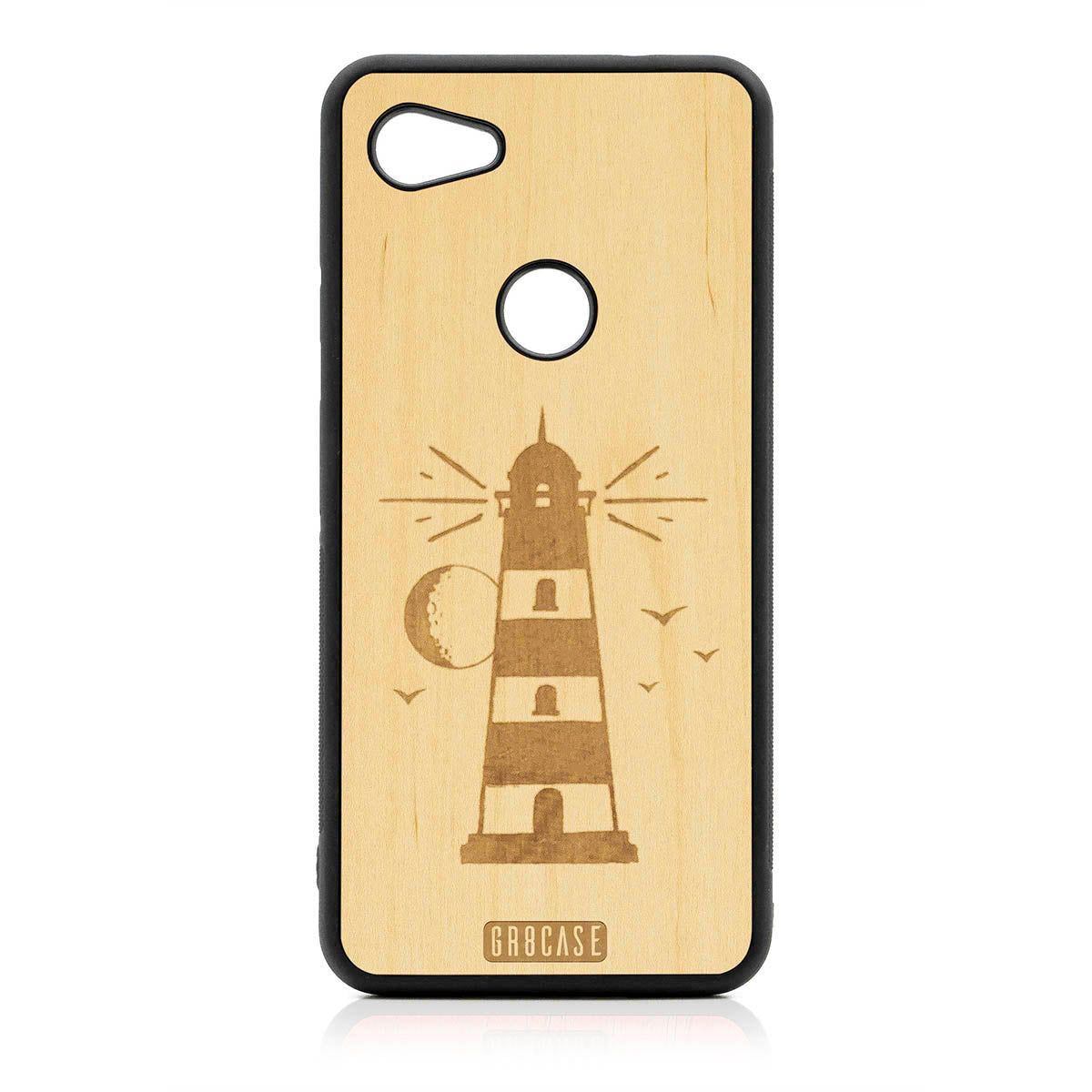 Midnight Lighthouse Design Wood Case For Google Pixel 3A
