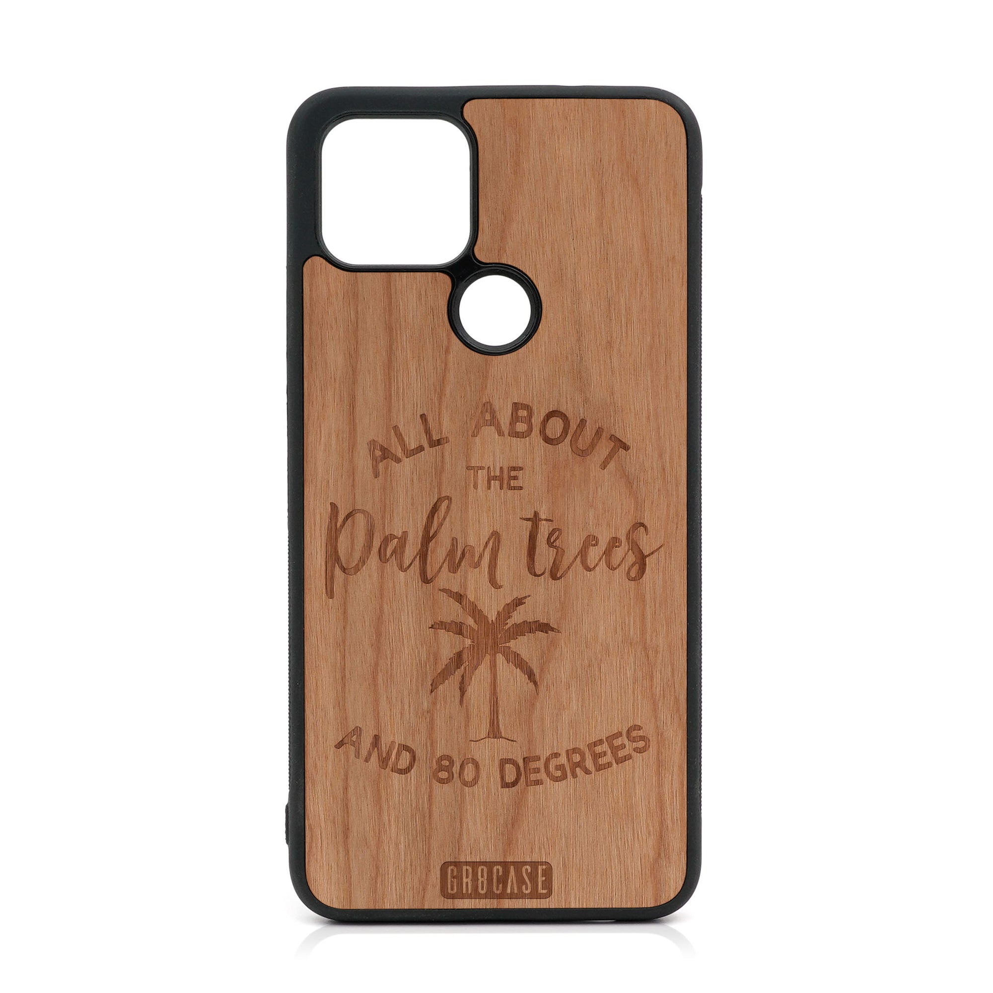 All About The Palm Trees and 80 Degrees Design Wood Case For Google Pixel 5