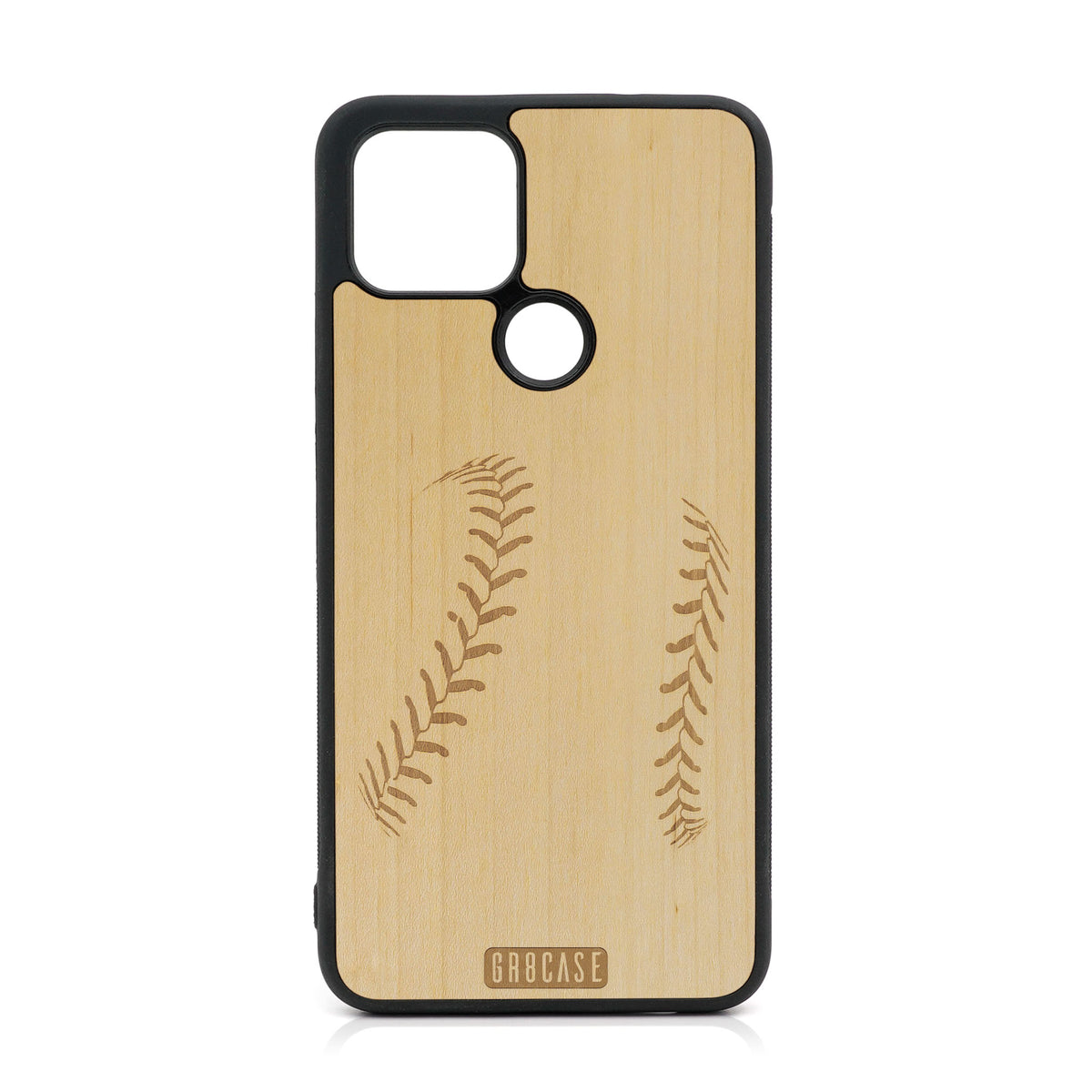 Baseball Stitches Design Wood Case For Google Pixel 5 XL/4A 5G