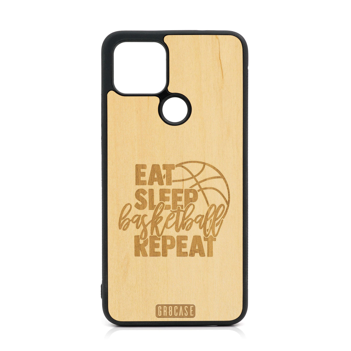 Eat Sleep Basketball Repeat Design Wood Case For Google Pixel 5 XL/4A 5G