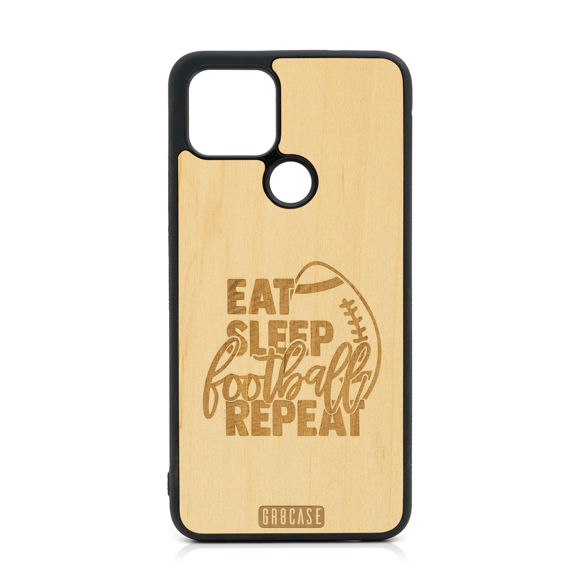 Eat Sleep Football Repeat Design Wood Case For Google Pixel 5 XL/4A 5G