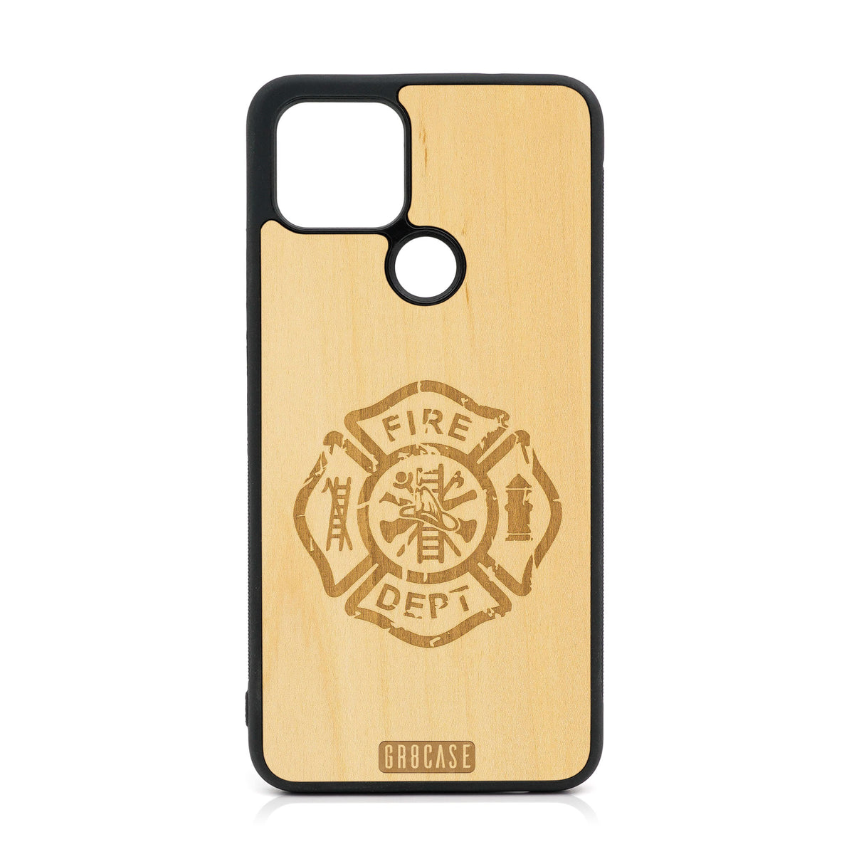 Fire Department Design Wood Case For Google Pixel 5 XL/4A 5G