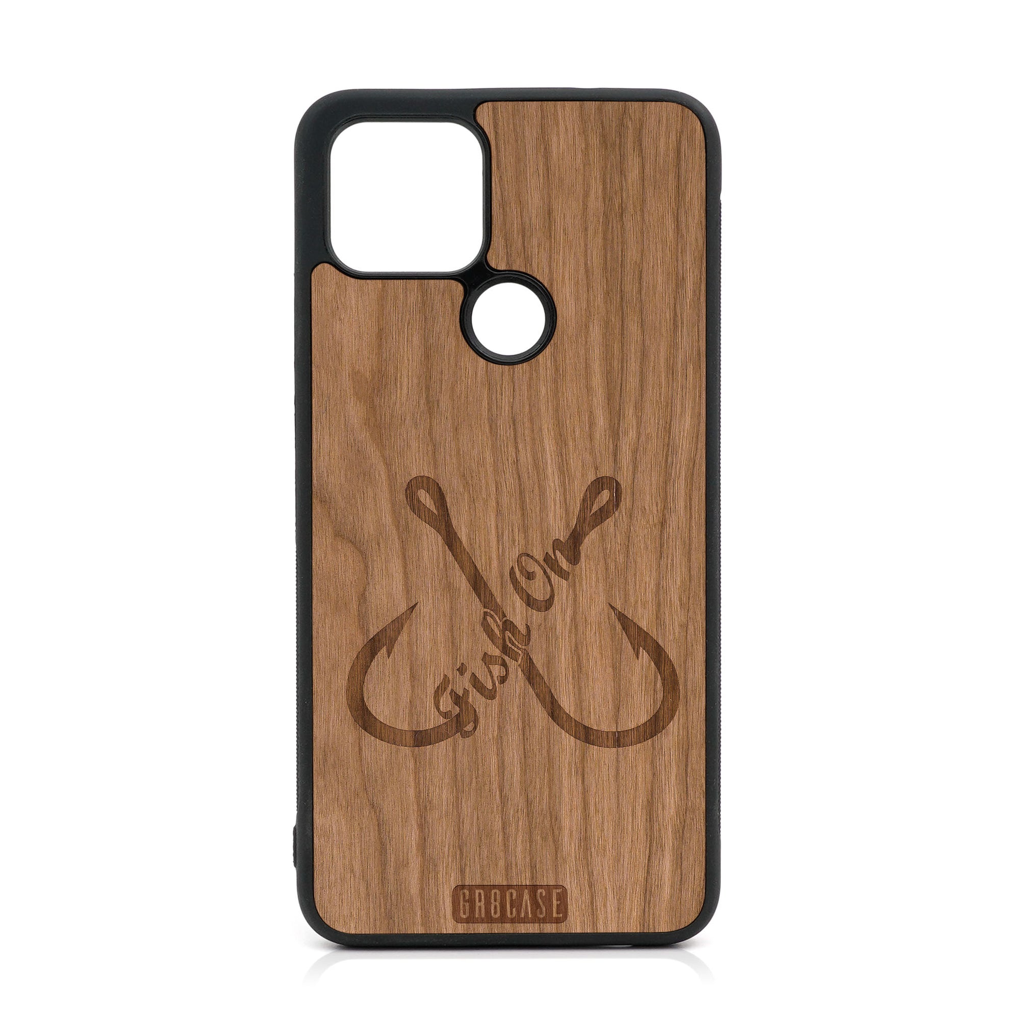 Fish On (Fish Hooks) Design Wood Case For Google Pixel 5 XL/4A 5G