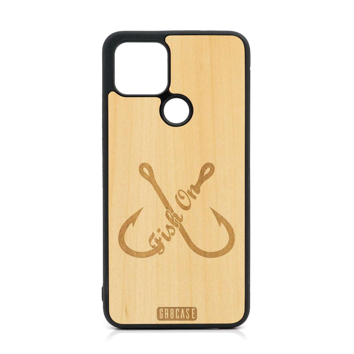 Fish On (Fish Hooks) Design Wood Case For Google Pixel 5 XL/4A 5G