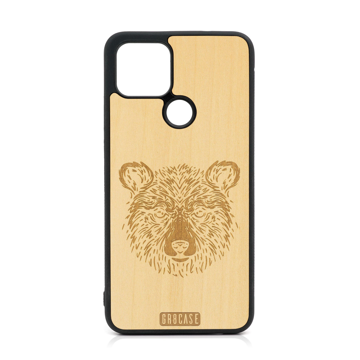 Furry Bear Design Wood Case For Google Pixel 5 XL/4A 5G