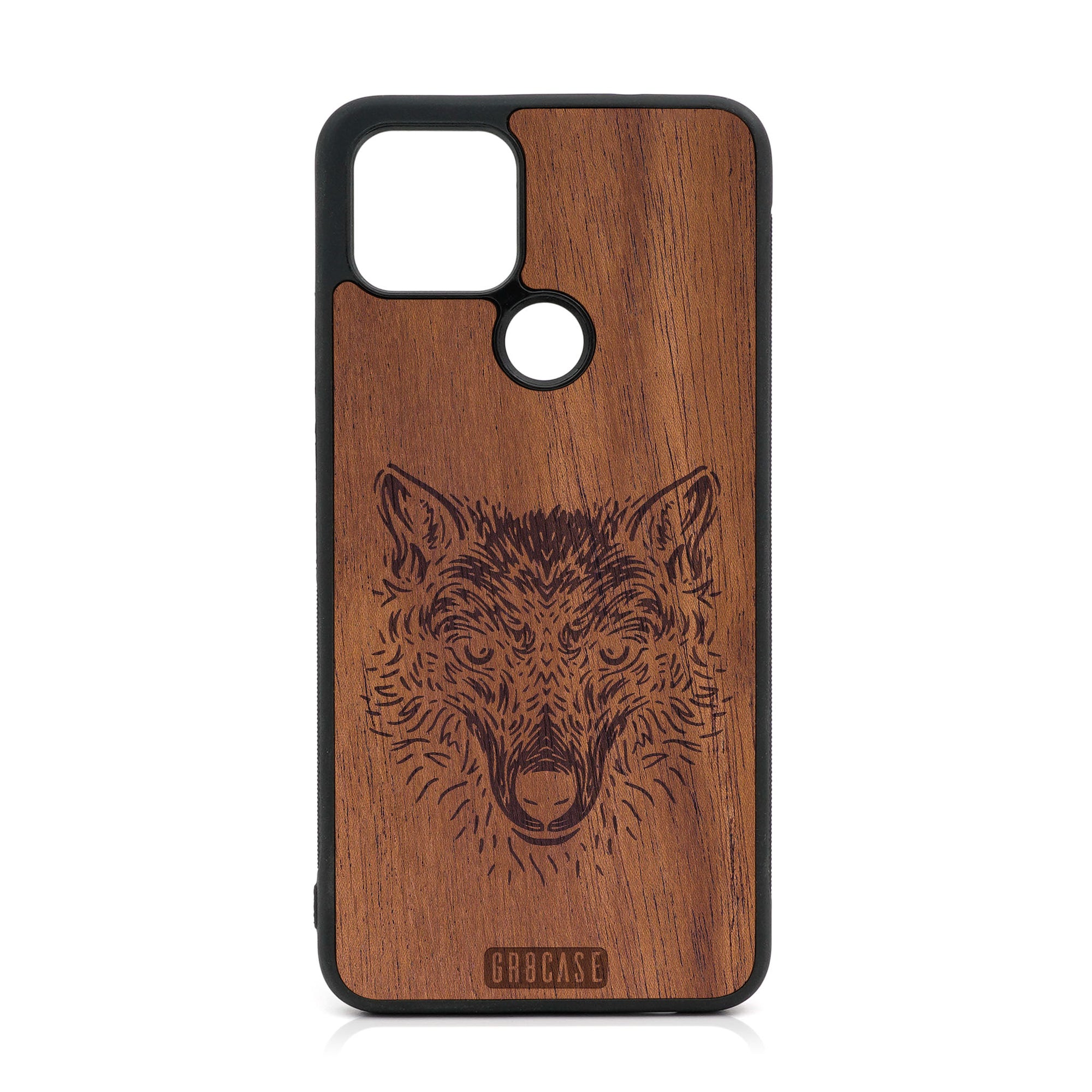 Furry Wolf Design Wood Case For Google Pixel 5 XL/4A 5G