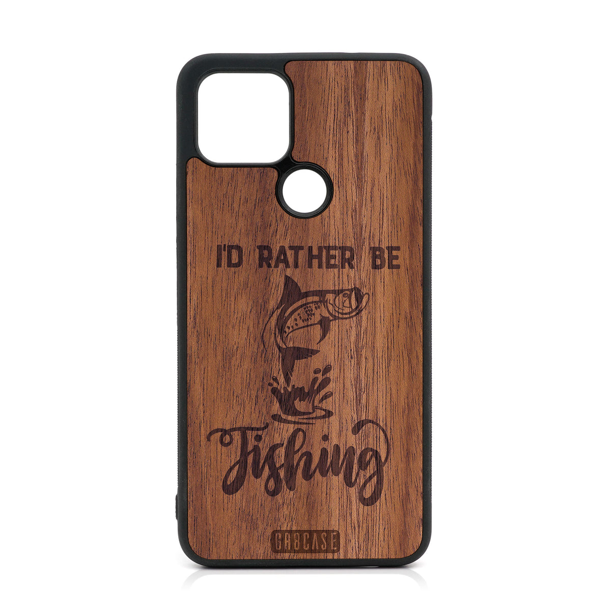 I&#39;D Rather Be Fishing Design Wood Case For Google Pixel 5 XL/4A 5G