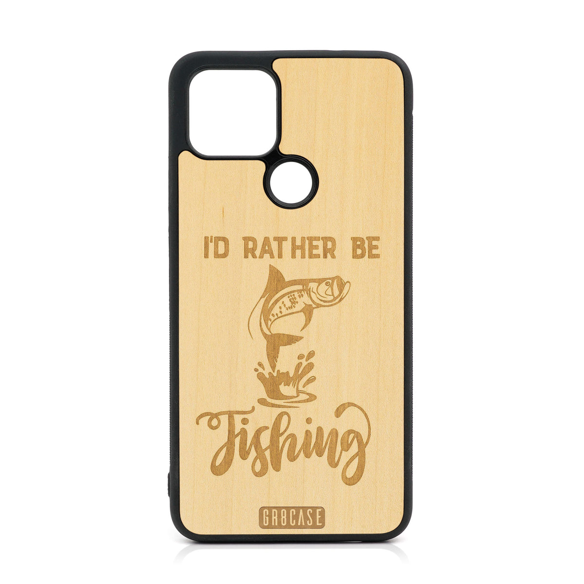 I&#39;D Rather Be Fishing Design Wood Case For Google Pixel 5 XL/4A 5G
