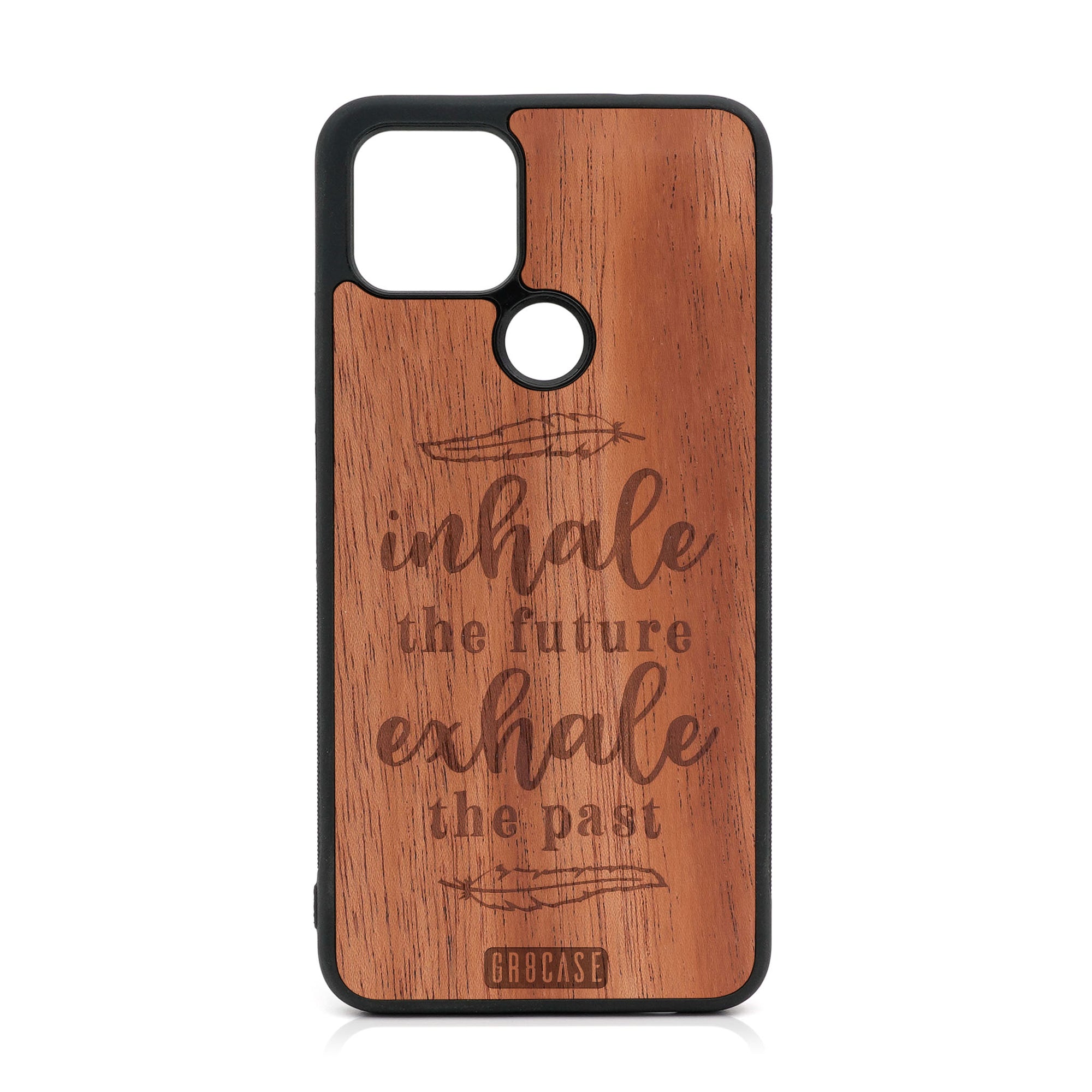 Inhale The Future Exhale The Past Design Wood Case For Google Pixel 5 XL/4A 5G