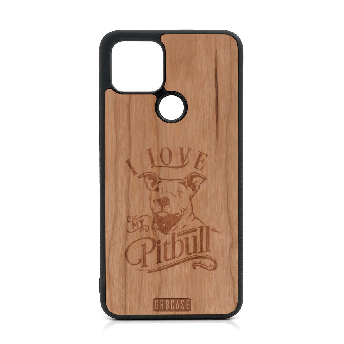 I Love My Pitbull Design Wood Case For Google Pixel 5 XL/4A 5G