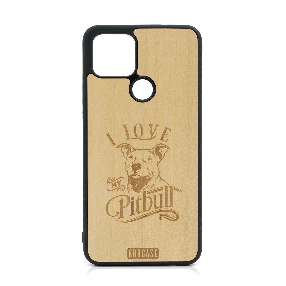 I Love My Pitbull Design Wood Case For Google Pixel 5 XL/4A 5G