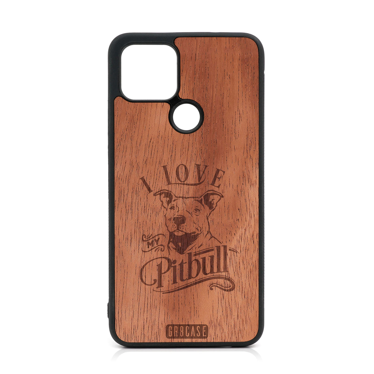 I Love My Pitbull Design Wood Case For Google Pixel 5 XL/4A 5G
