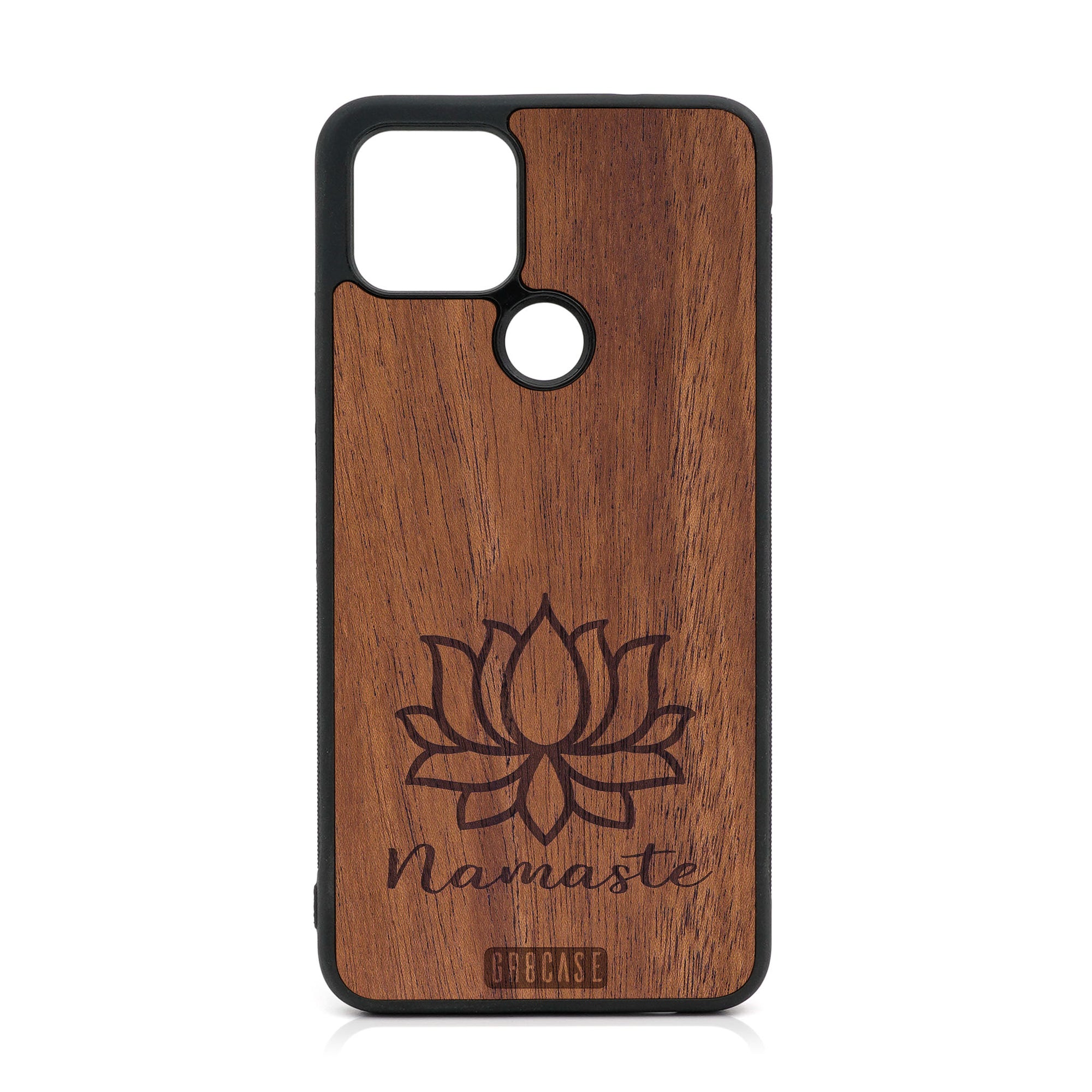 Namaste (Lotus Flower) Design Wood Case For Google Pixel 5 XL/4A 5G