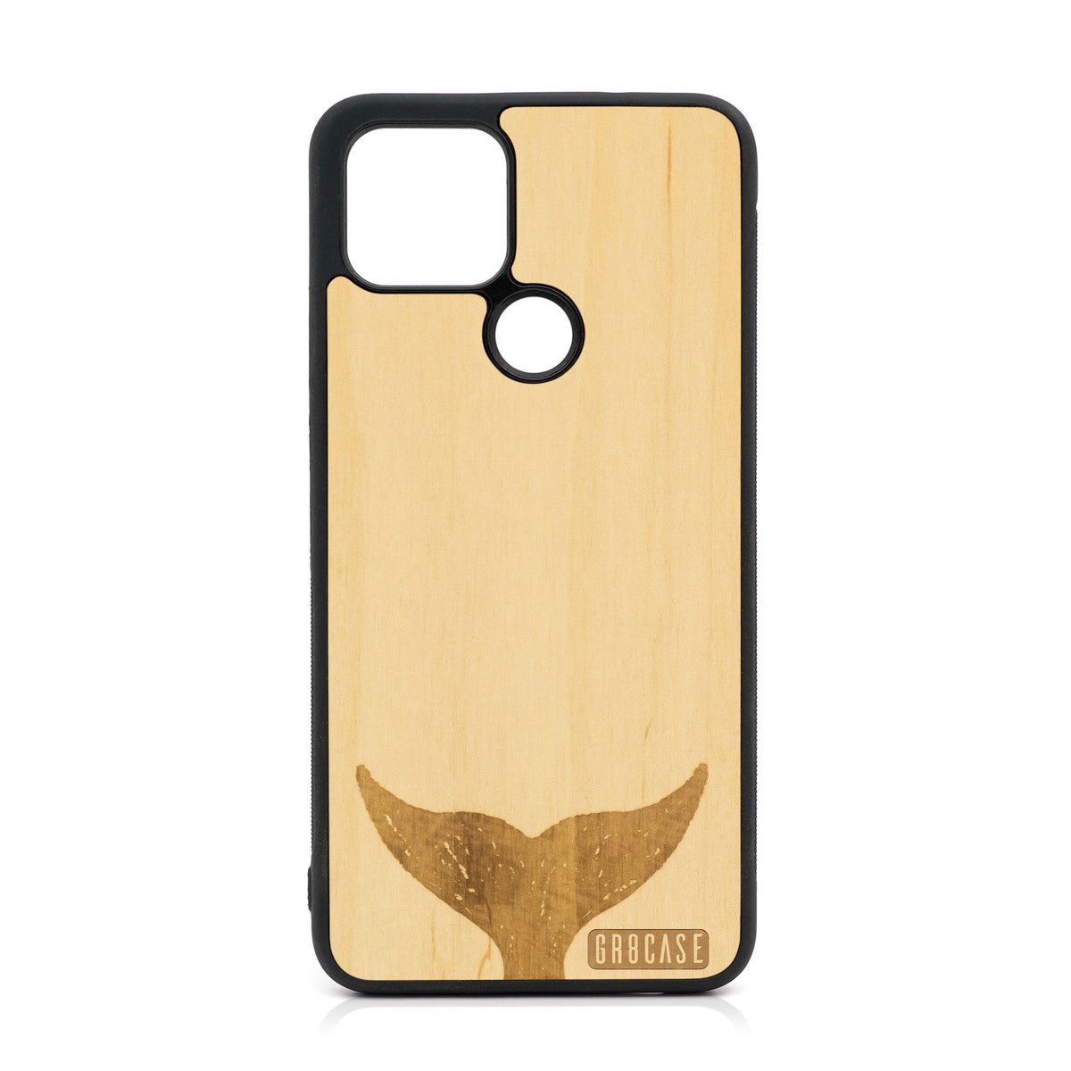 Whale Tail Design Wood Case For Google Pixel 5 XL/4A 5G