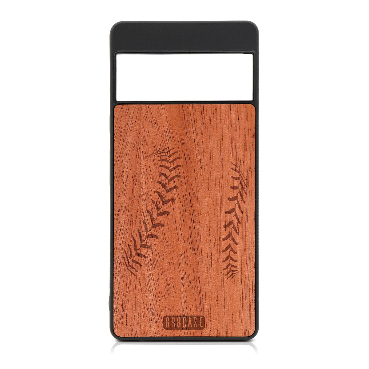Baseball Stitches Design Wood Case For Google Pixel 7 Pro