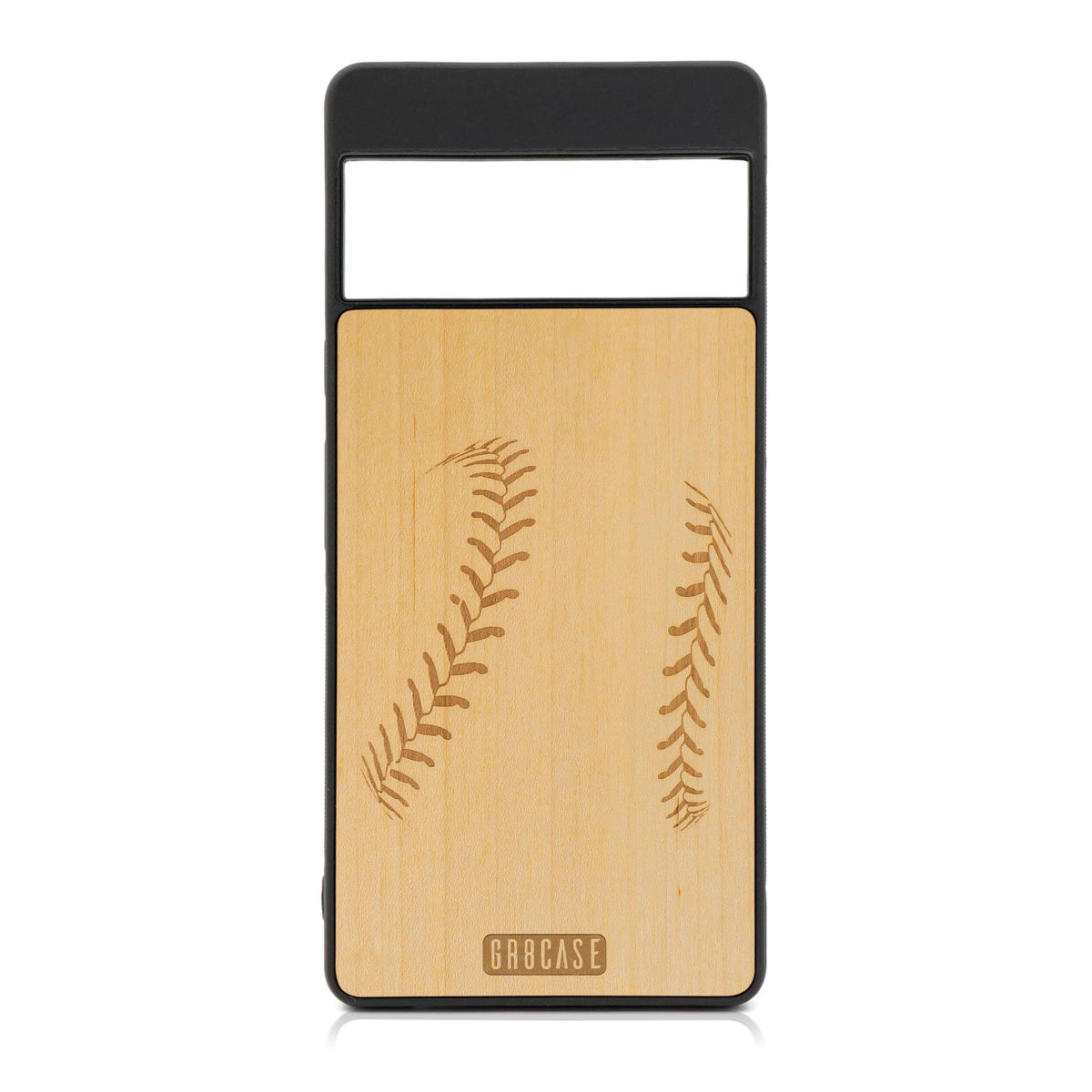 Baseball Stitches Design Wood Case For Google Pixel 7