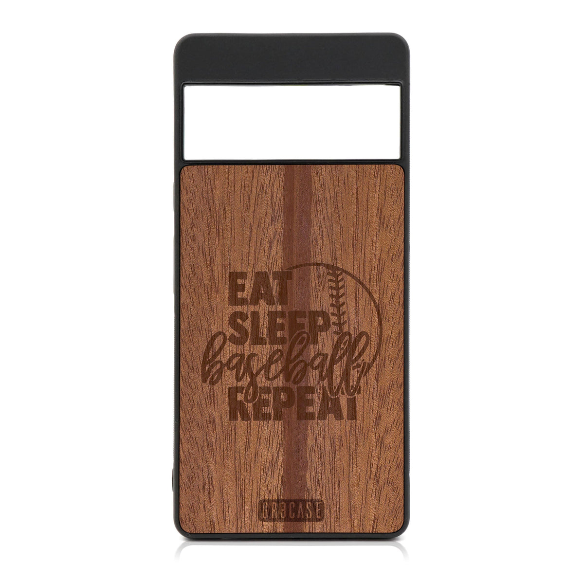 Eat Sleep Baseball Repeat Design Wood Case For Google Pixel 6 Pro