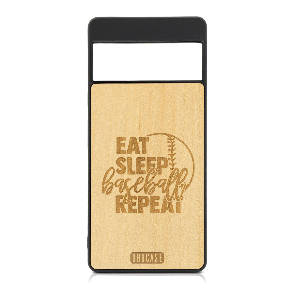 Eat Sleep Baseball Repeat Design Wood Case For Google Pixel 6 Pro