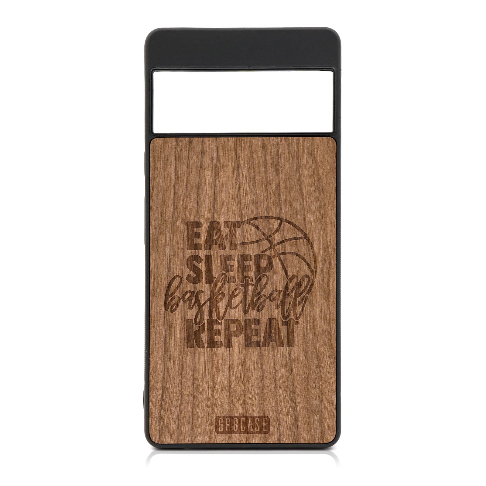 Eat Sleep Basketball Repeat Design Wood Case For Google Pixel 6