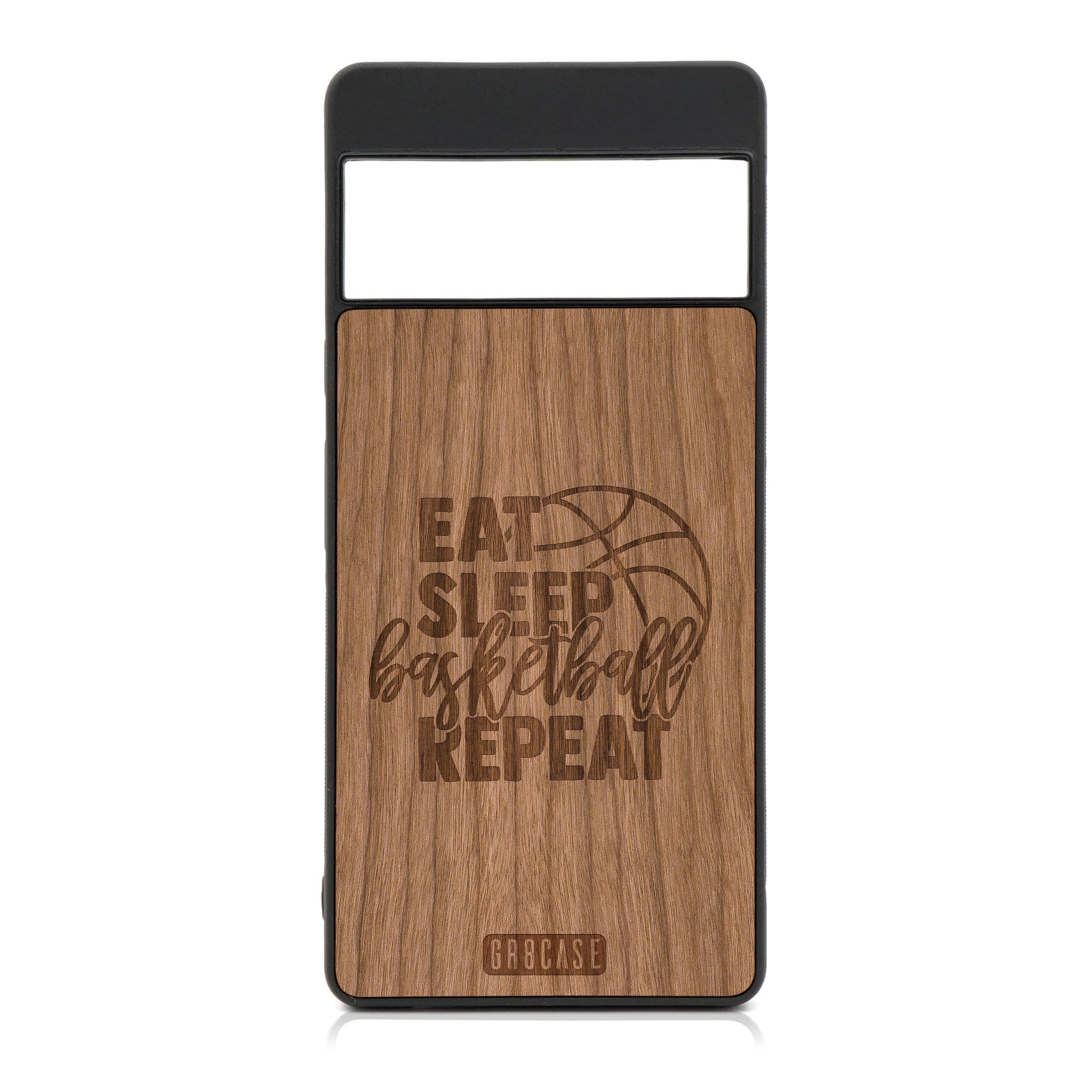 Eat Sleep Basketball Repeat Design Wood Case For Google Pixel 6