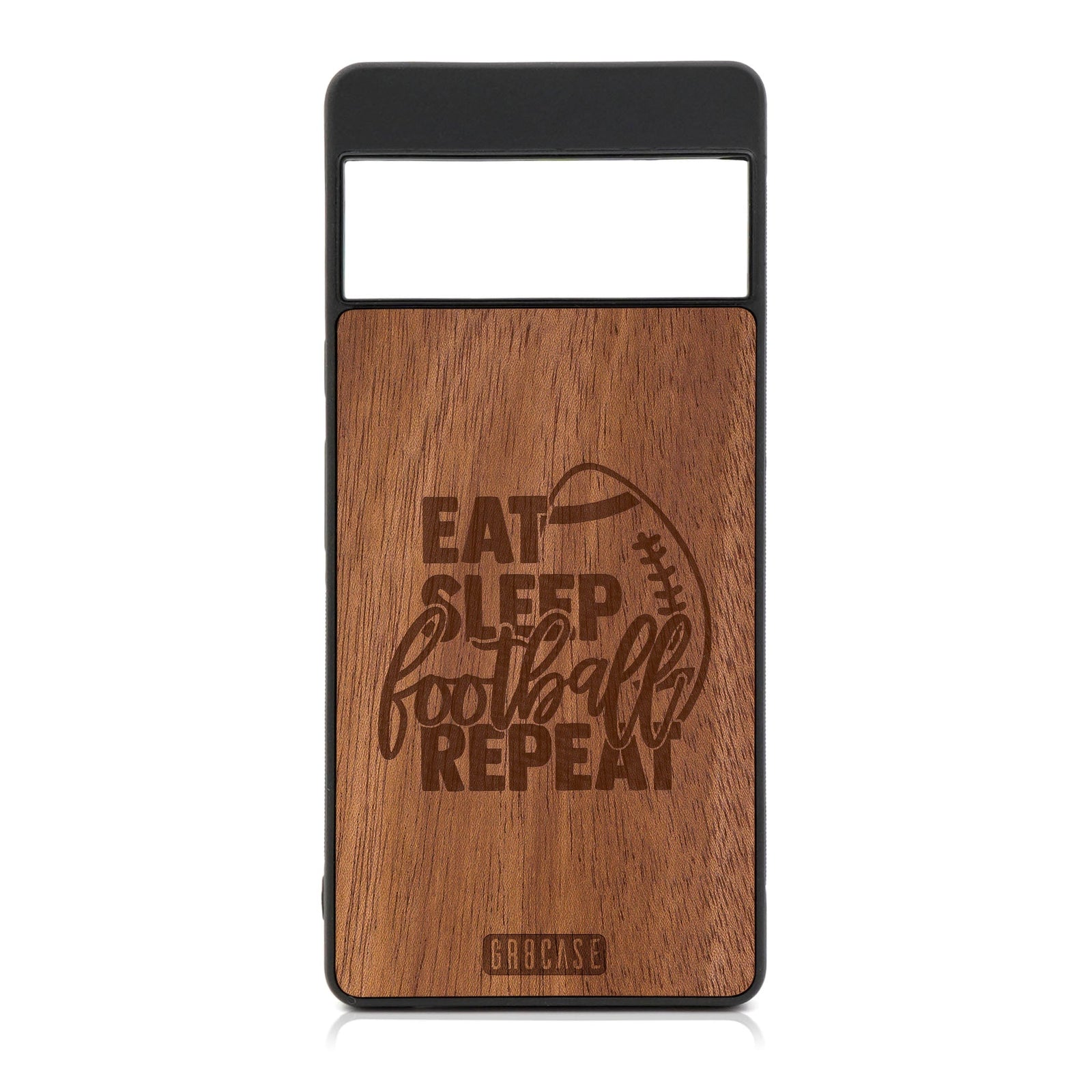 Eat Sleep Football Repeat Design Wood Case For Google Pixel 7