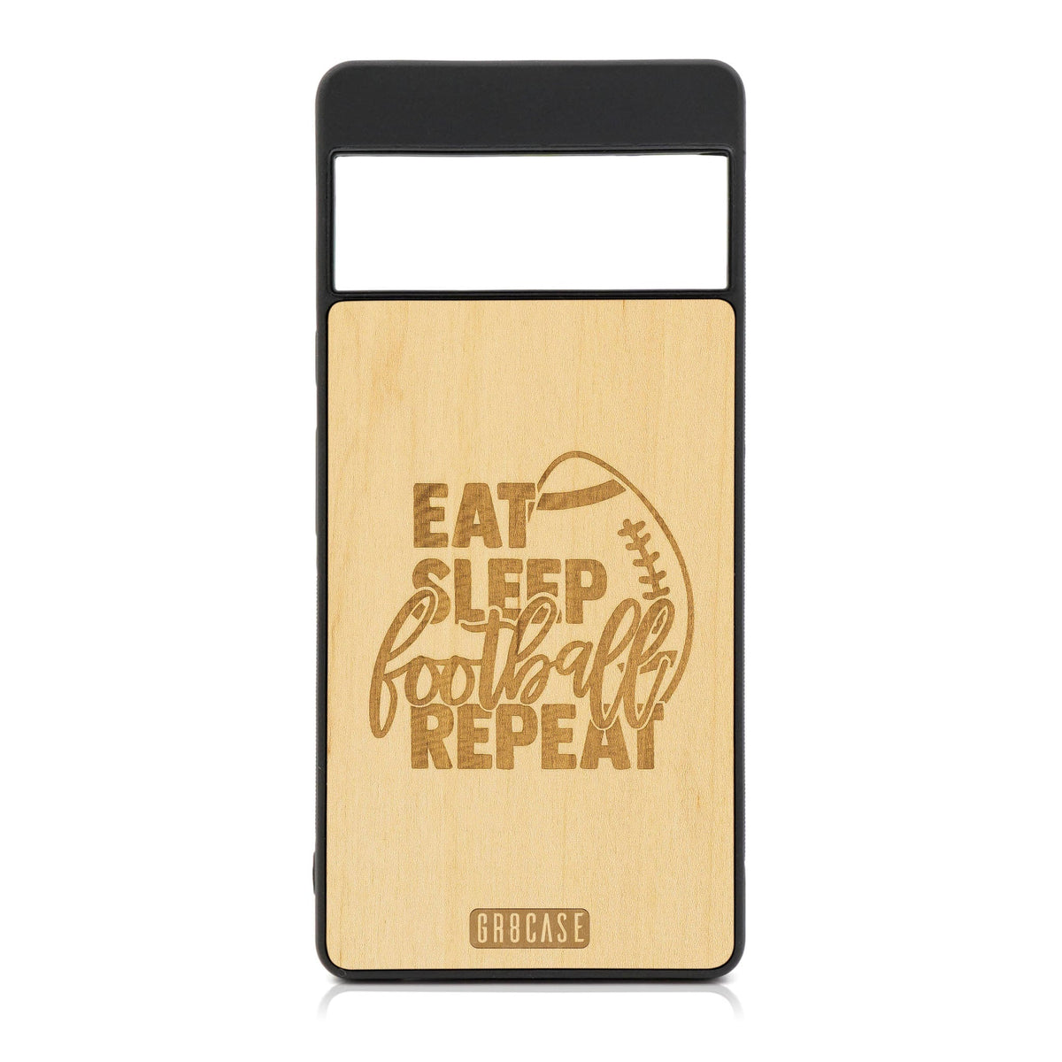 Eat Sleep Football Repeat Design Wood Case For Google Pixel 7 Pro