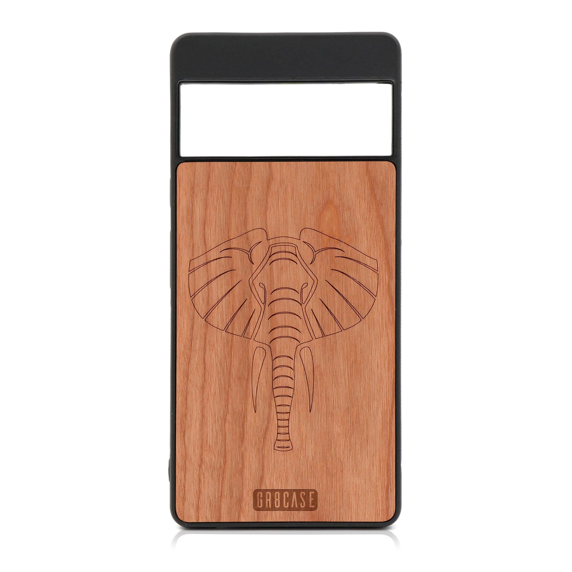 Elephant Design Wood Case For Google Pixel 6A