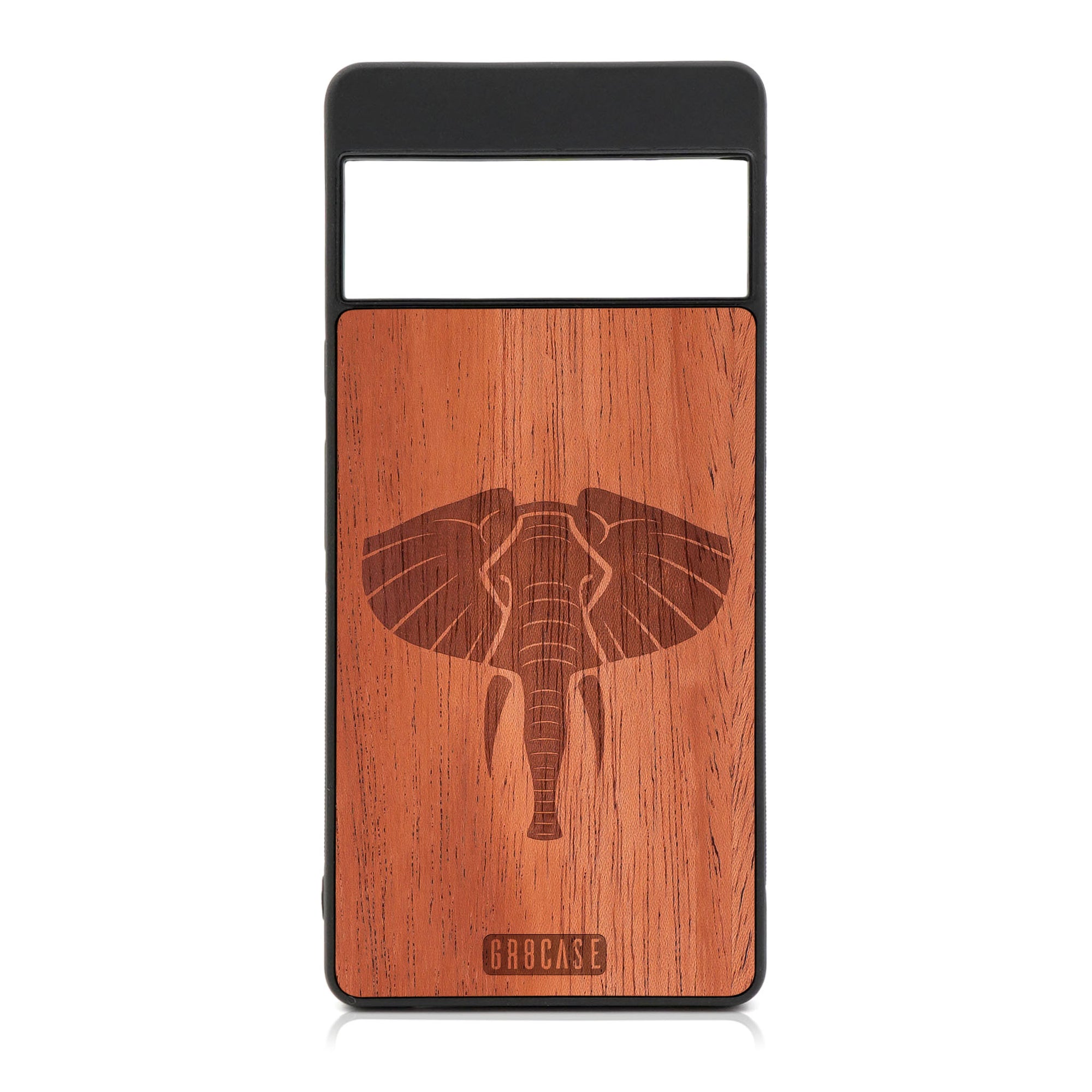 Elephant Design Wood Case For Google Pixel 6