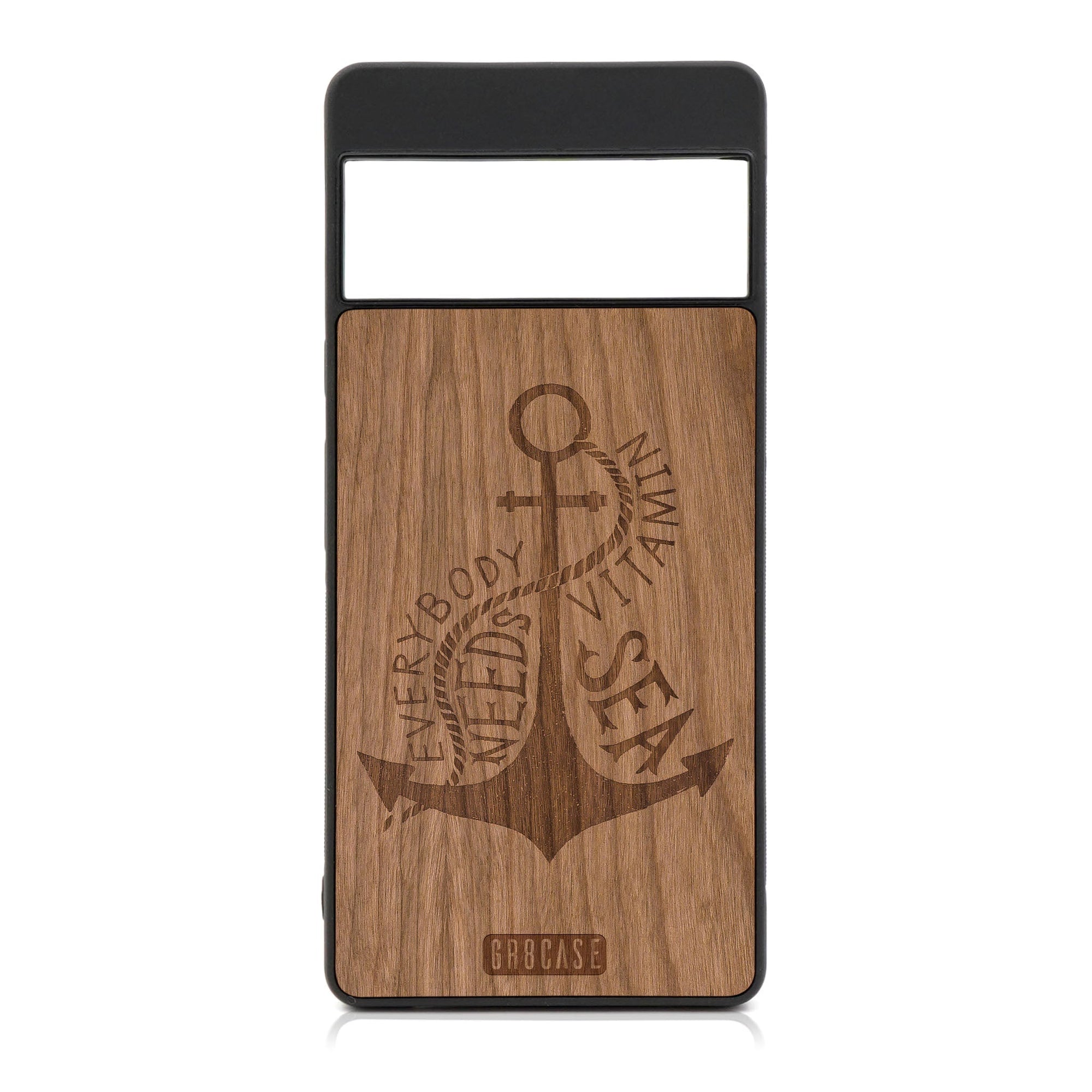 Everybody Needs Vitamin Sea (Anchor) Design Wood Case For Google Pixel 7
