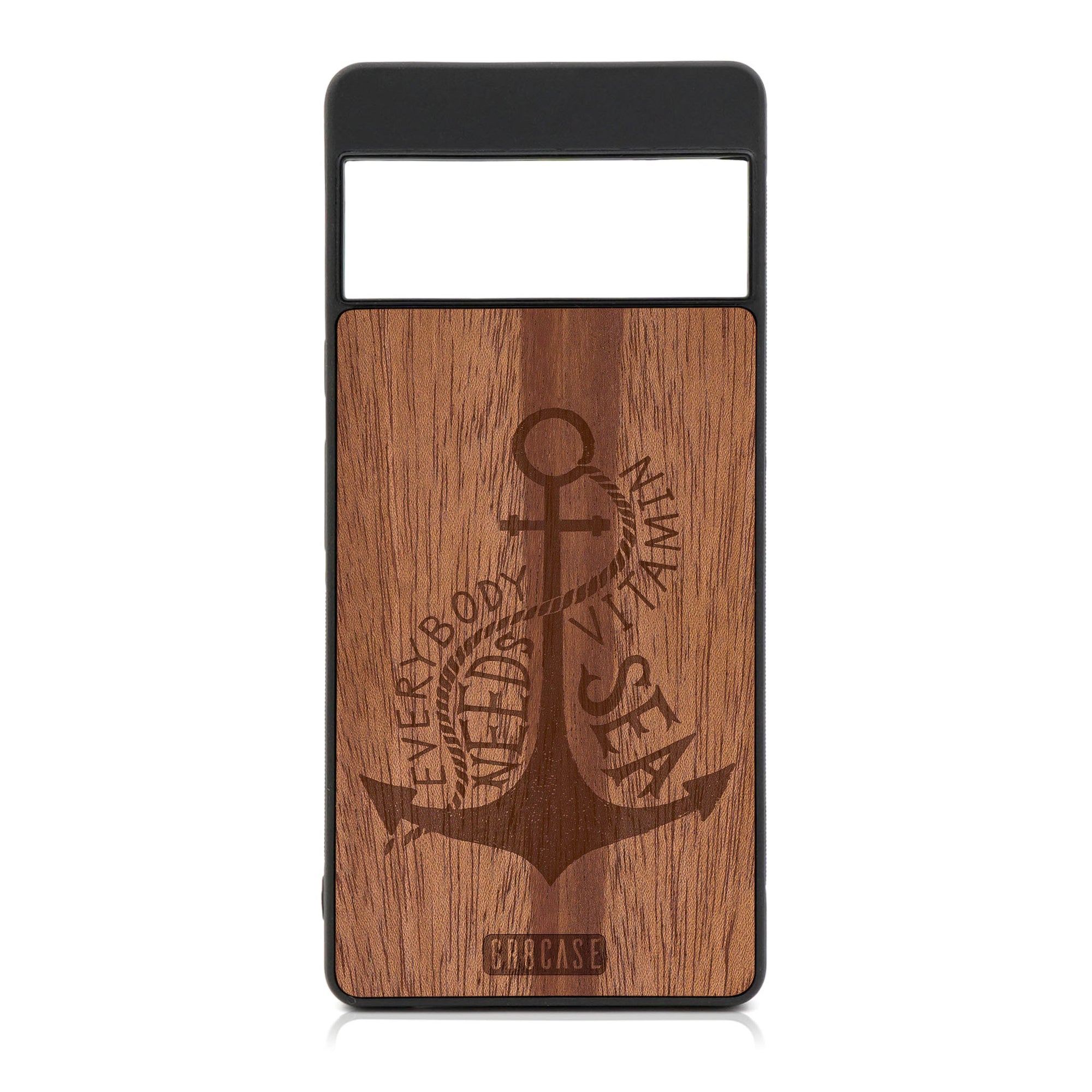 Everybody Needs Vitamin Sea (Anchor) Design Wood Case For Google Pixel 6