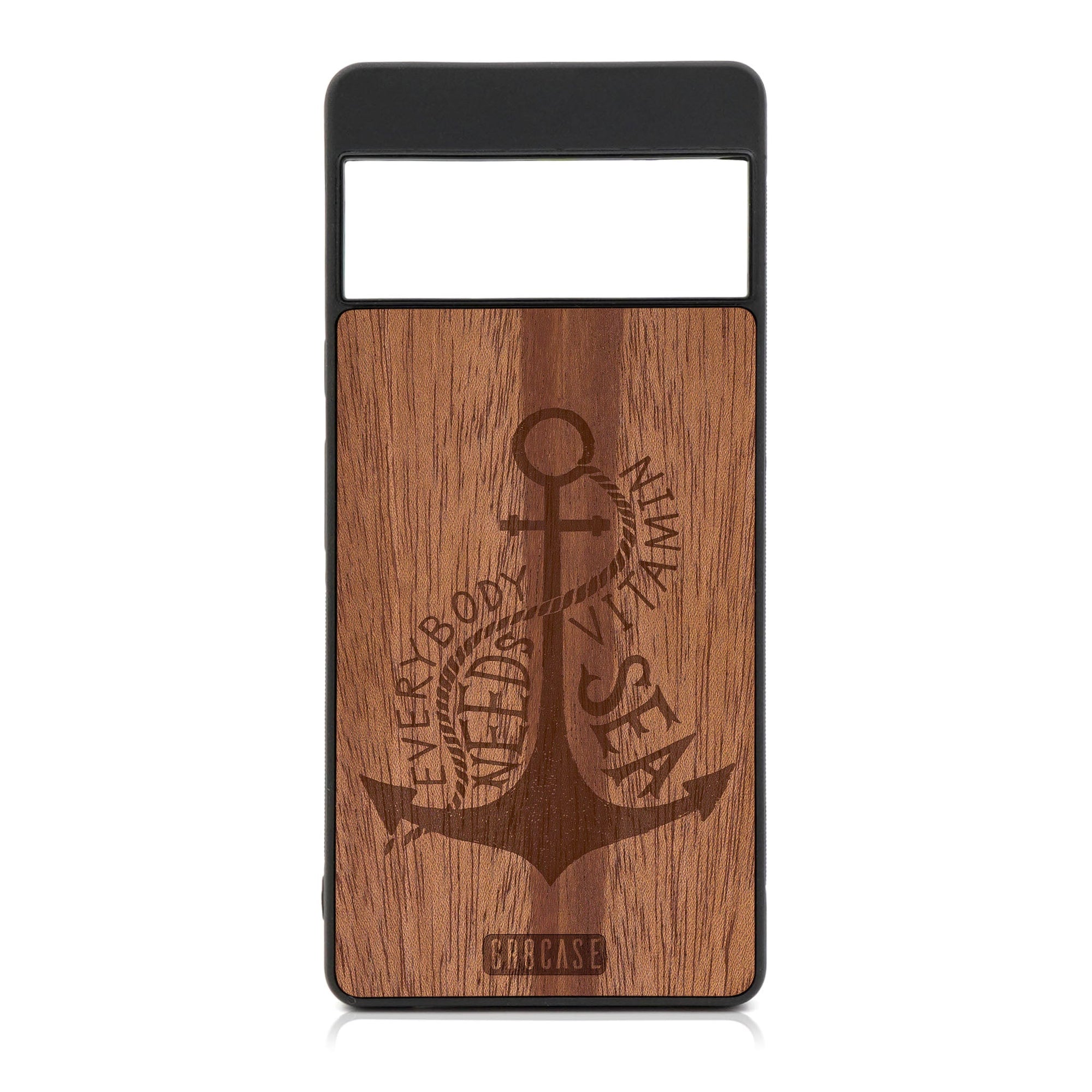 Everybody Needs Vitamin Sea (Anchor) Design Wood Case For Google Pixel 6 Pro