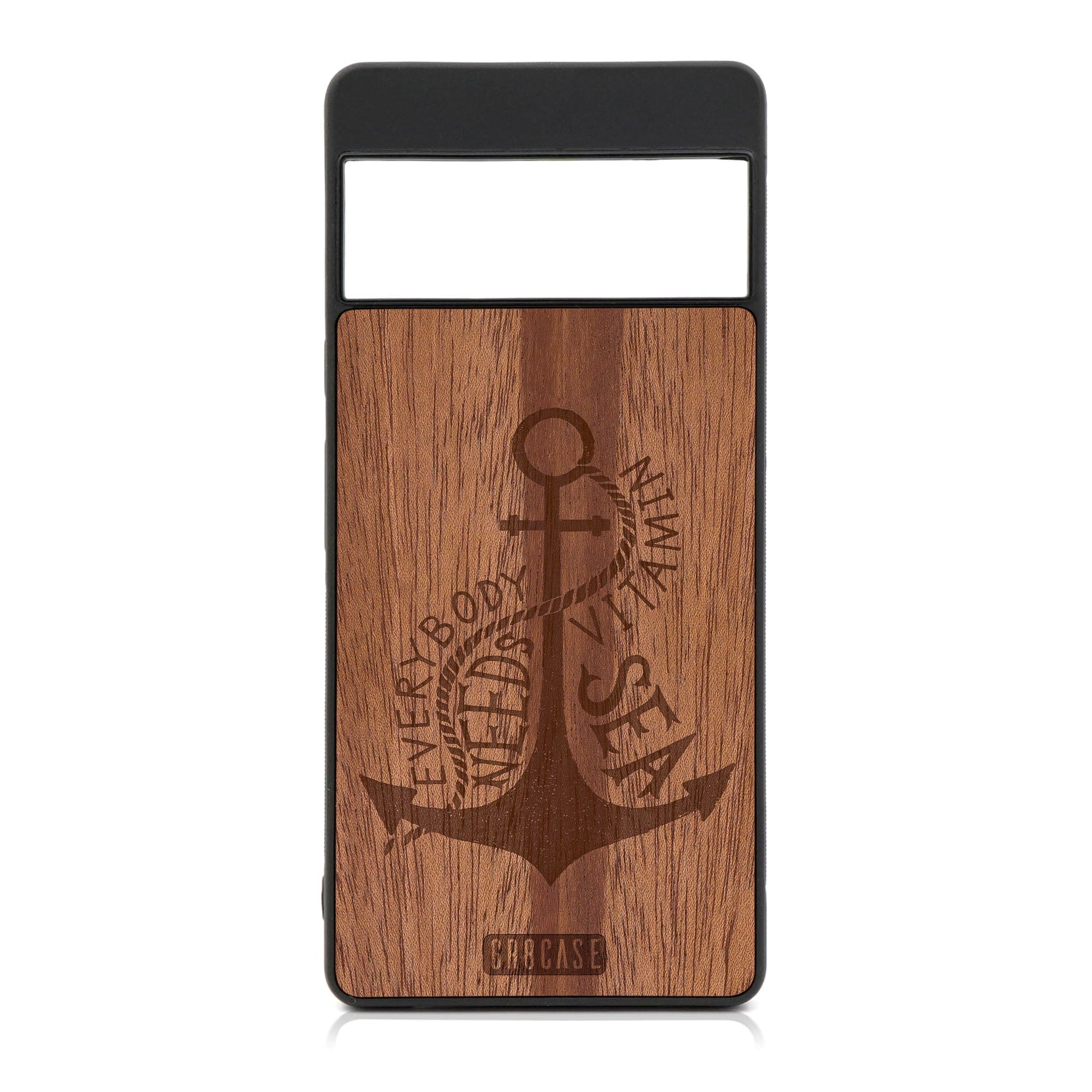 Everybody Needs Vitamin Sea (Anchor) Design Wood Case For Google Pixel 7