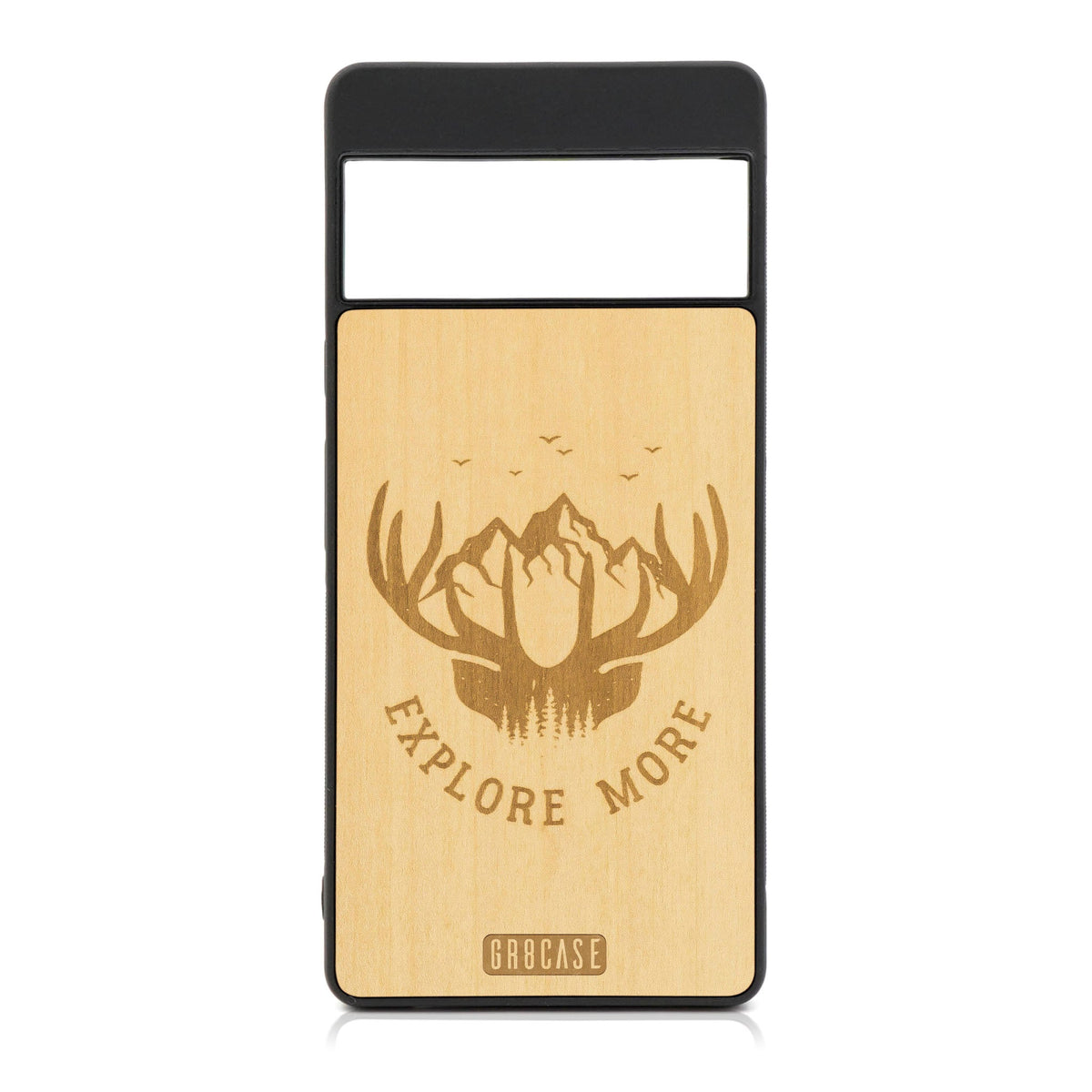 Explore More (Mountain &amp; Antlers) Design Wood Case For Google Pixel 7 Pro