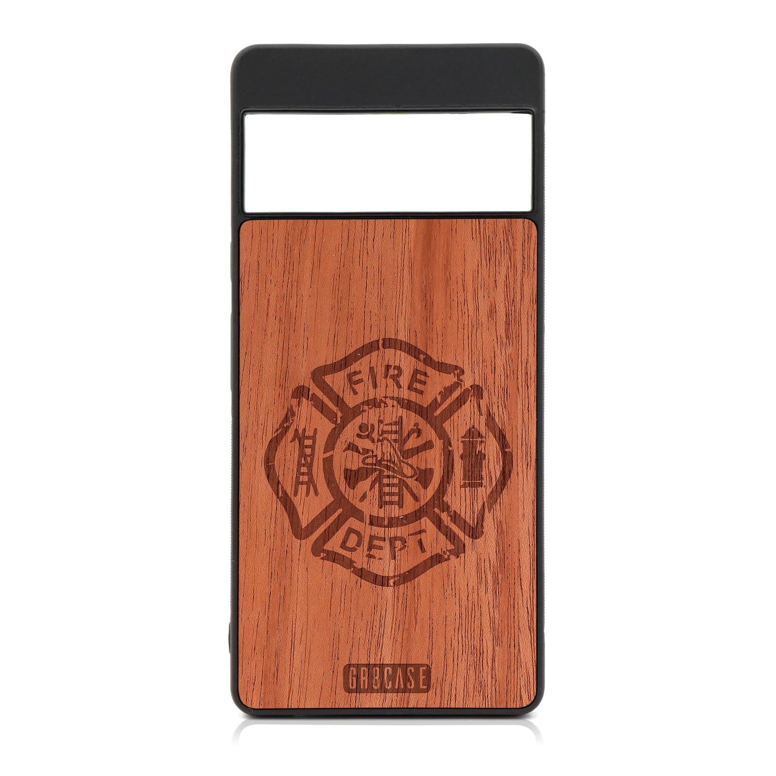 Fire Department Design Wood Case For Google Pixel 6
