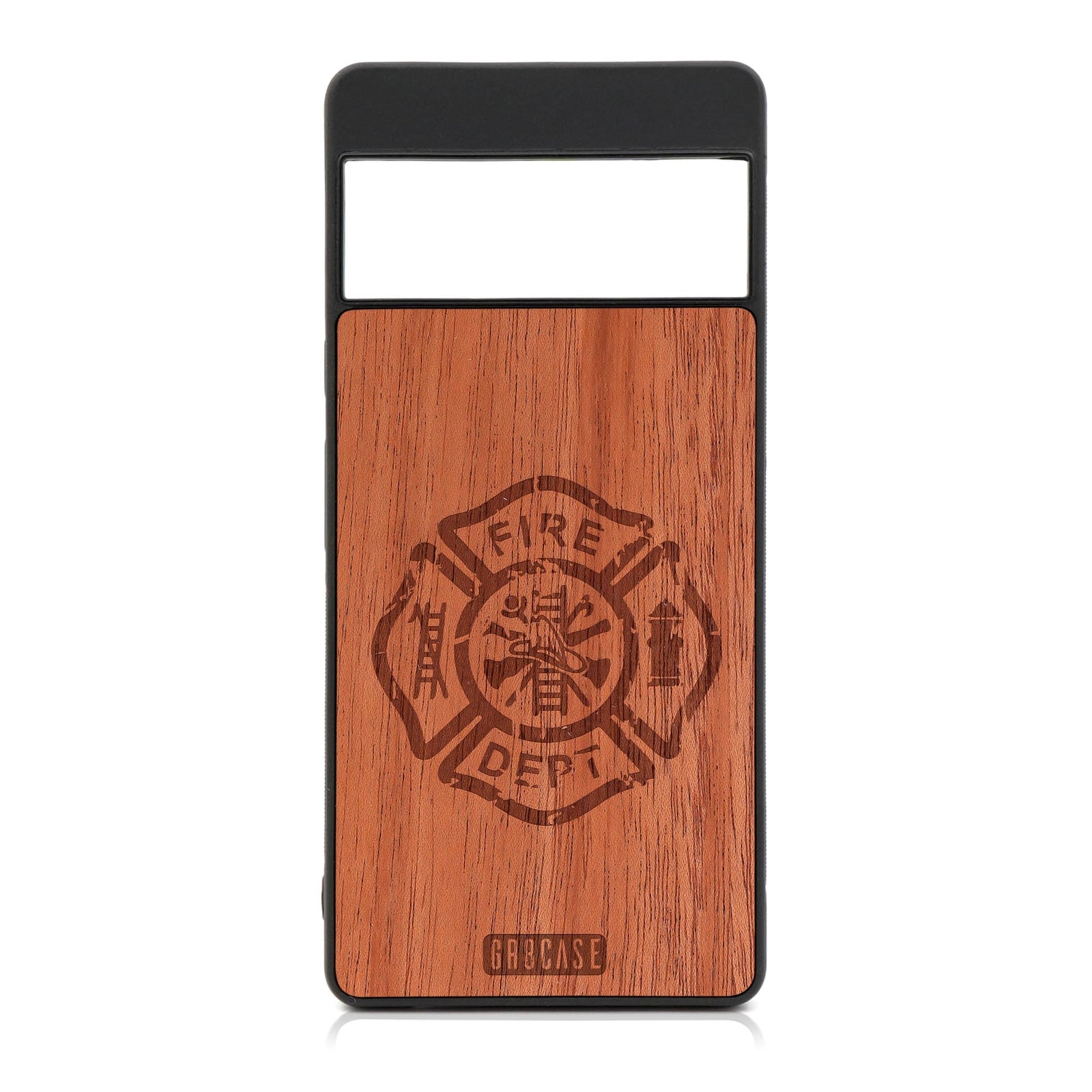 Fire Department Design Wood Case For Google Pixel 7