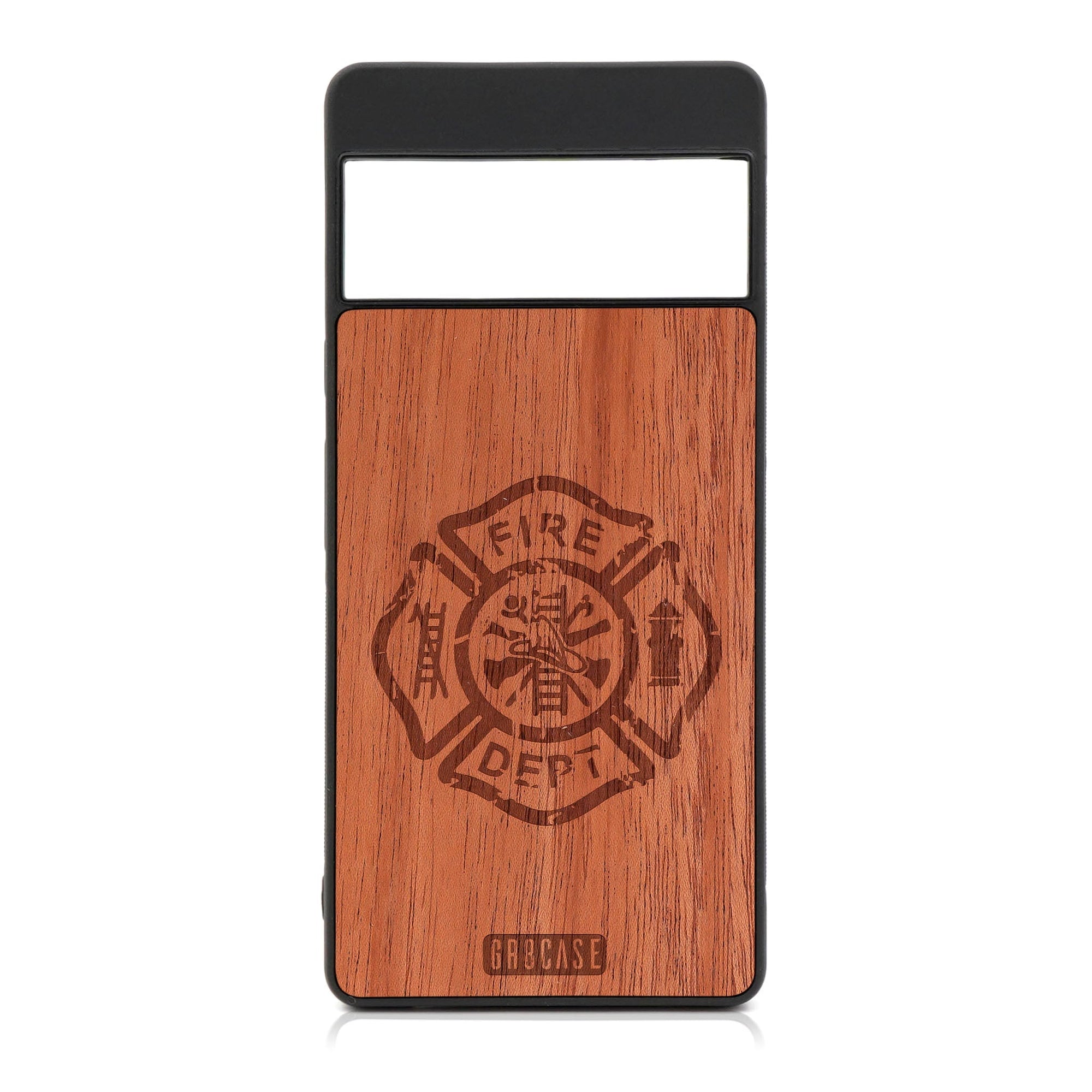 Fire Department Design Wood Case For Google Pixel 7 Pro