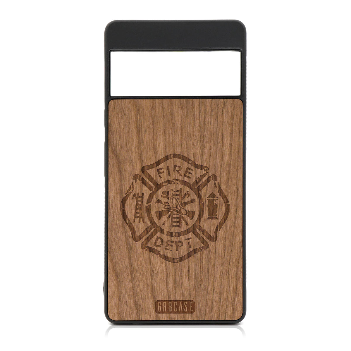 Fire Department Design Wood Case For Google Pixel 6
