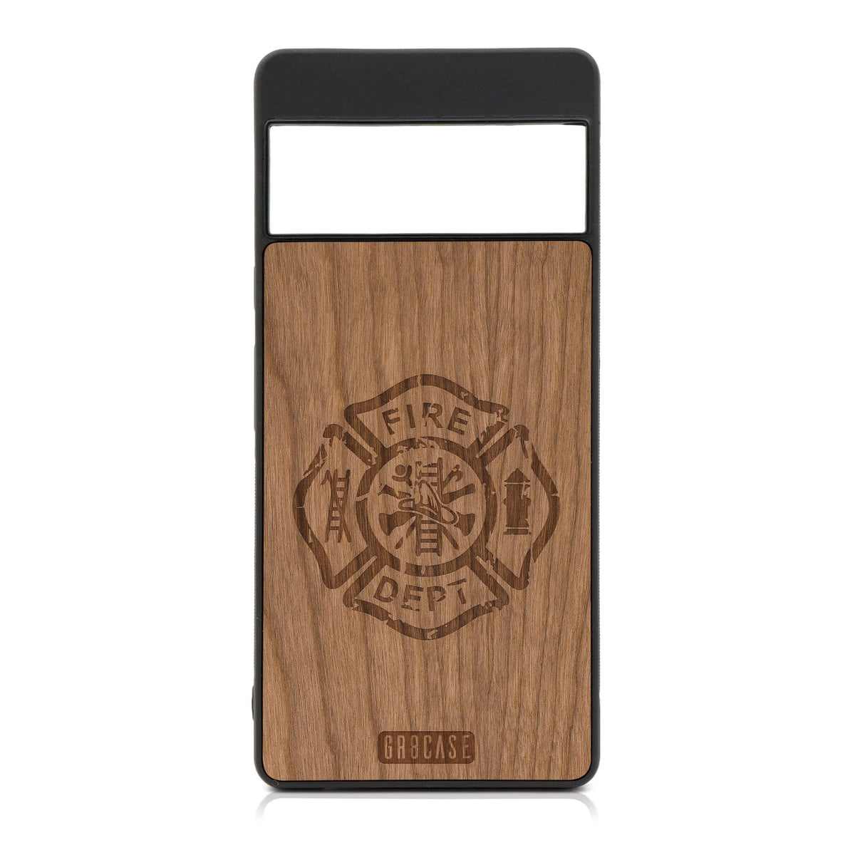 Fire Department Design Wood Case For Google Pixel 7