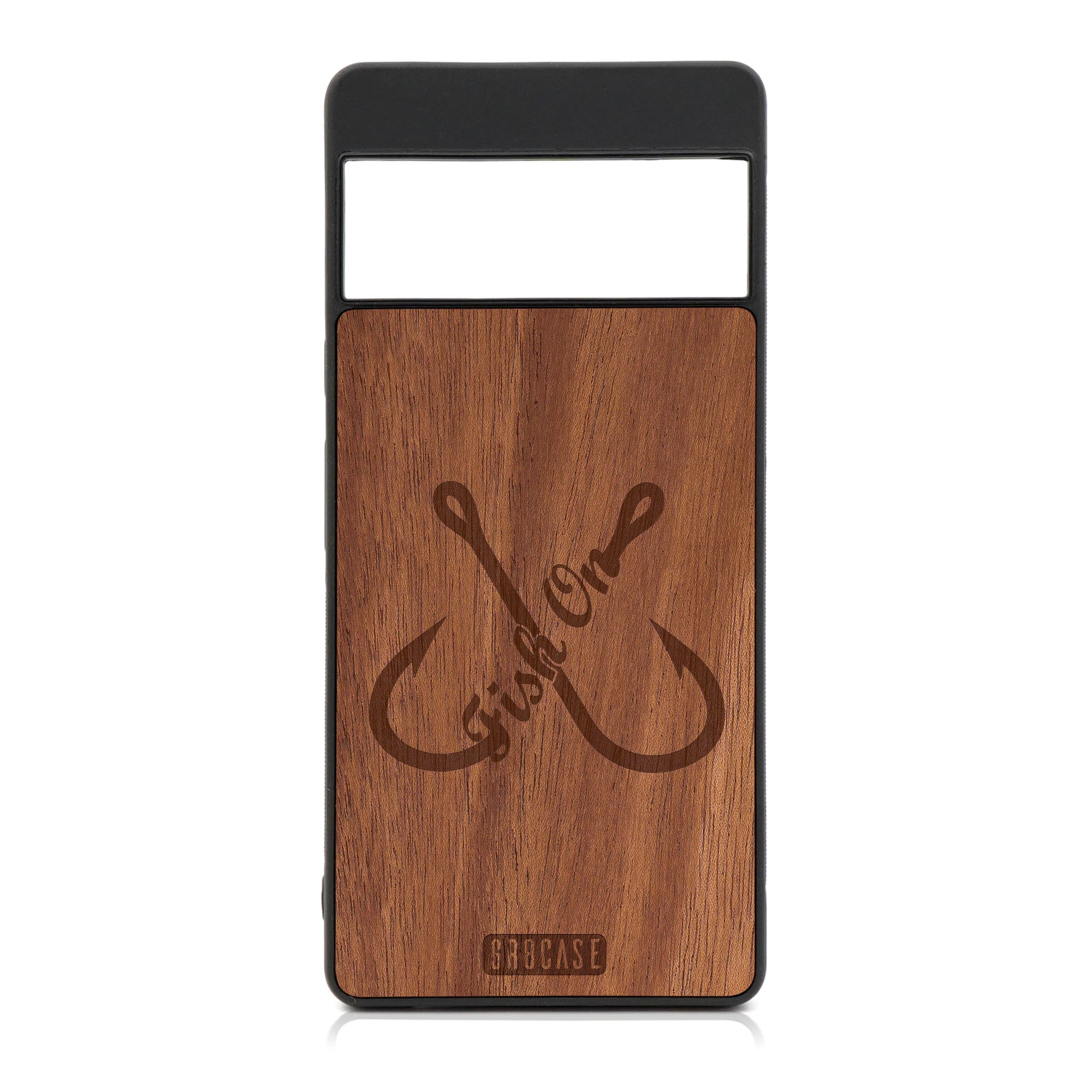 Fish On (Fish Hooks) Design Wood Case For Google Pixel 6