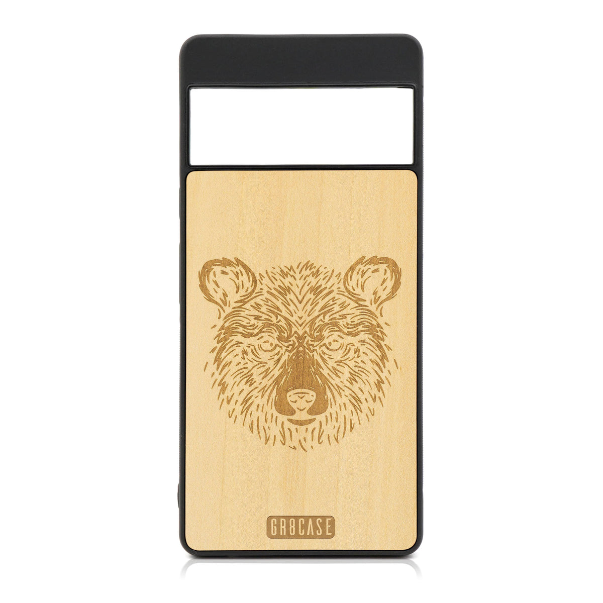 Furry Bear Design Wood Case For Google Pixel 6