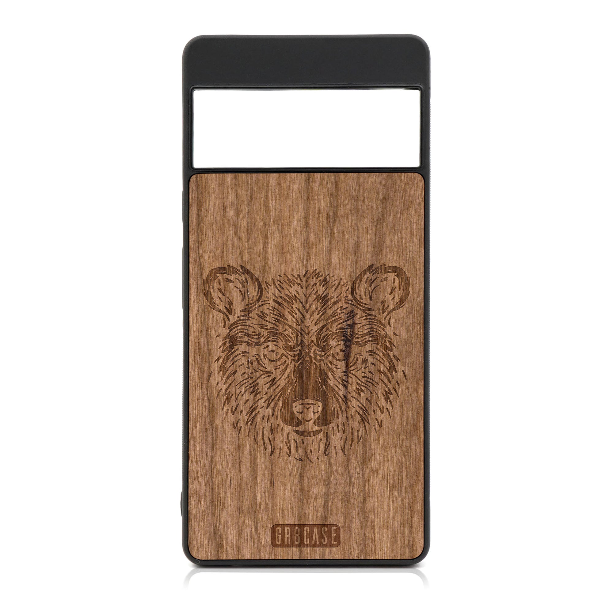 Furry Bear Design Wood Case For Google Pixel 6