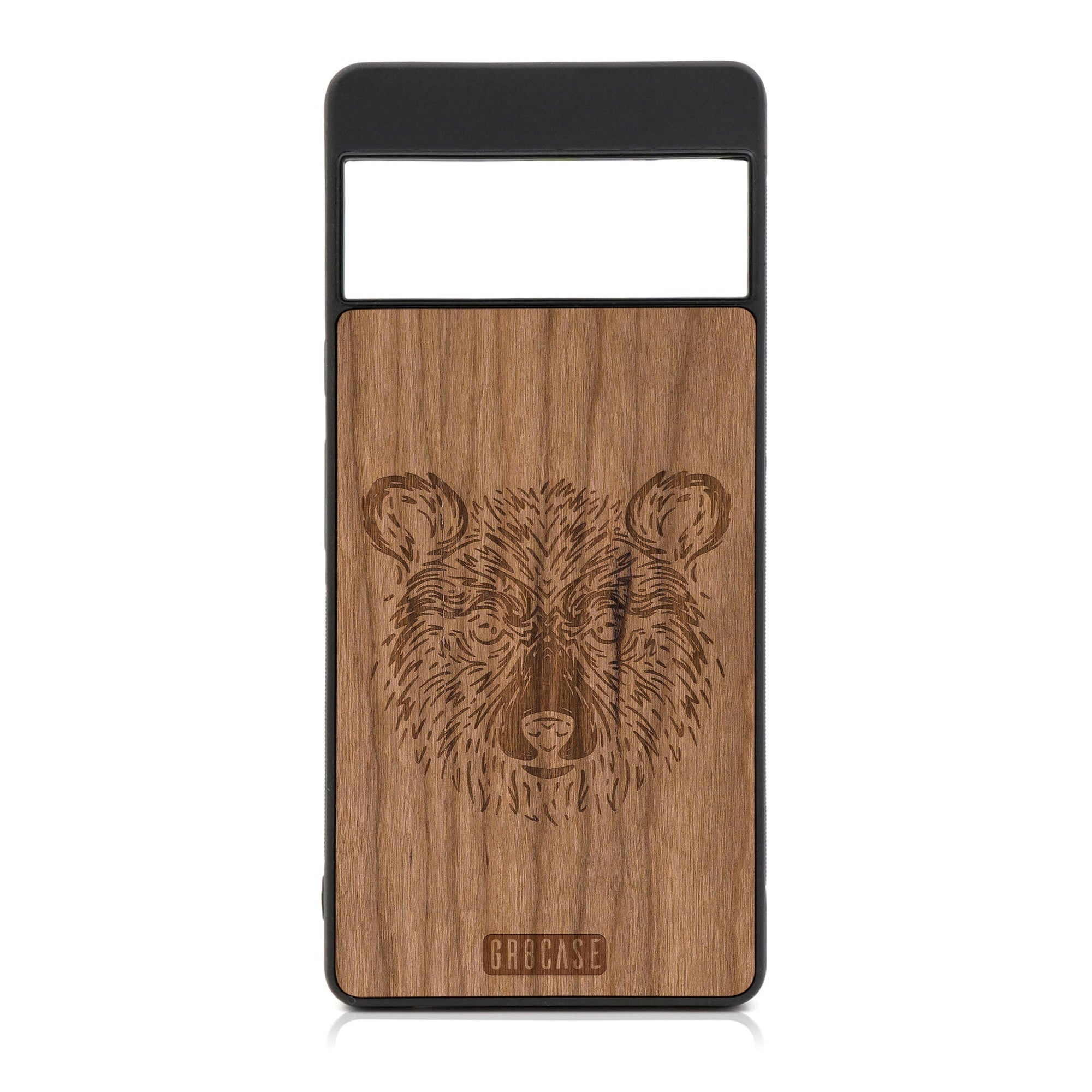 Furry Bear Design Wood Case For Google Pixel 7 Pro