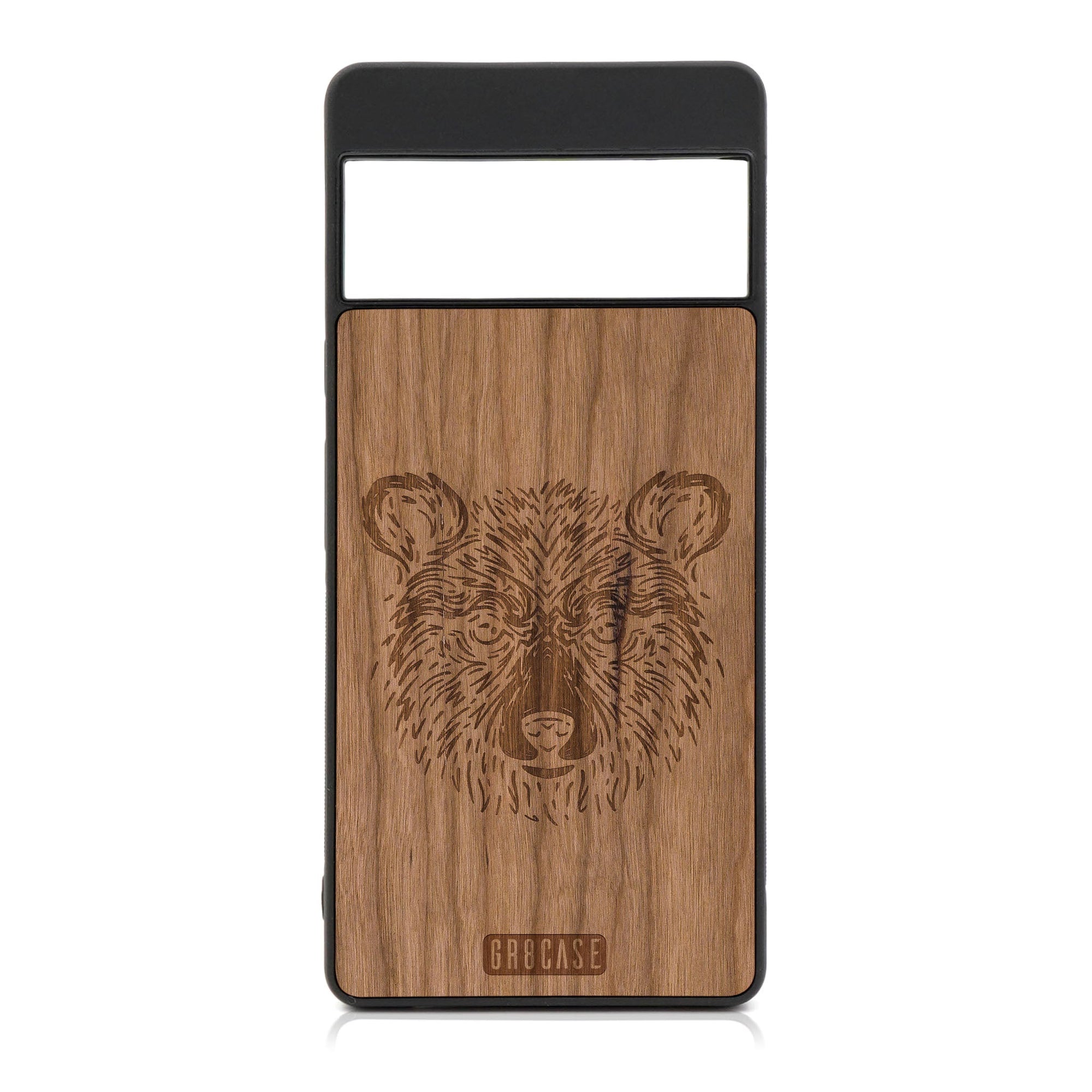 Furry Bear Design Wood Case For Google Pixel 6 Pro