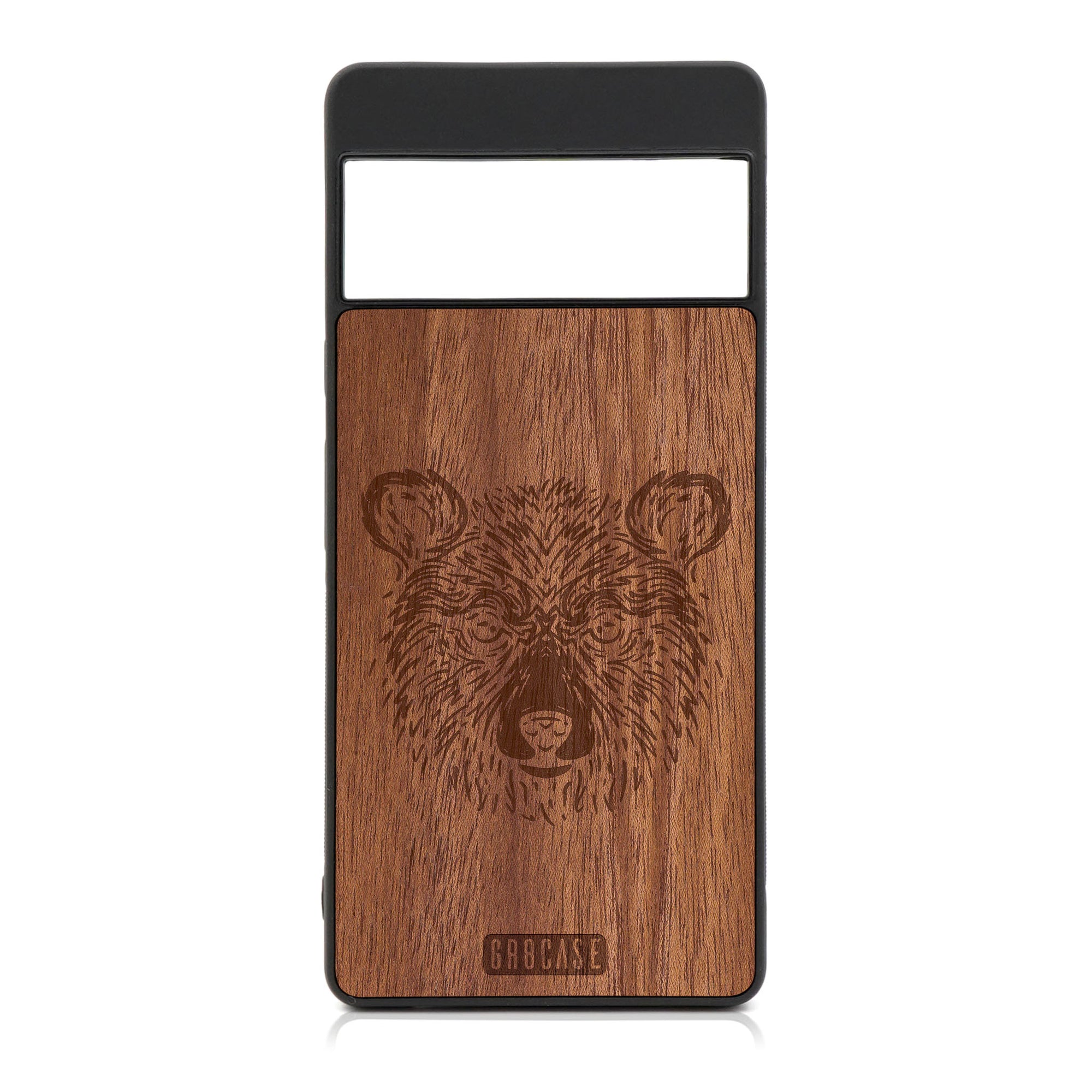 Furry Bear Design Wood Case For Google Pixel 6