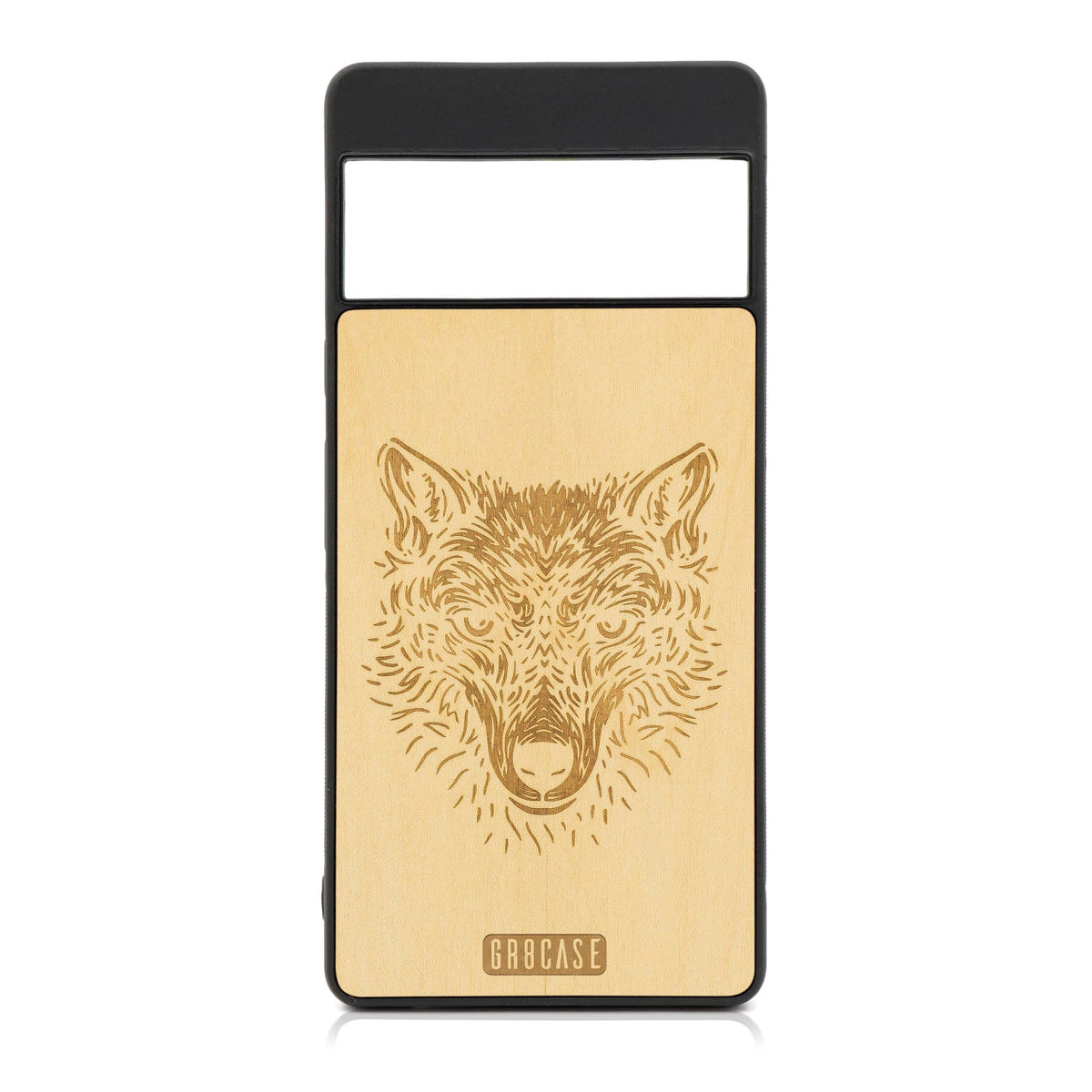 Furry Wolf Design Wood Case For Google Pixel 7
