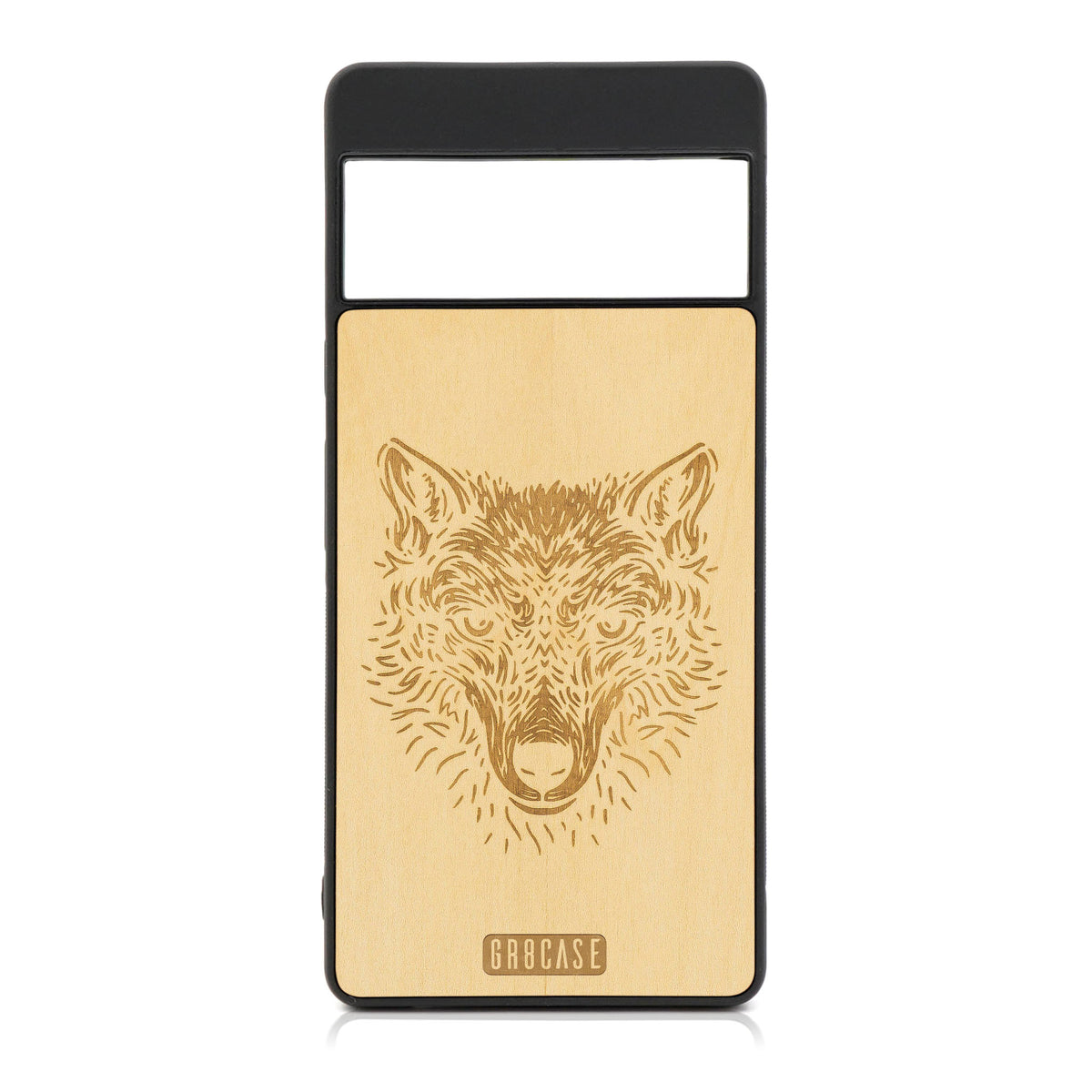 Furry Wolf Design Wood Case For Google Pixel 6