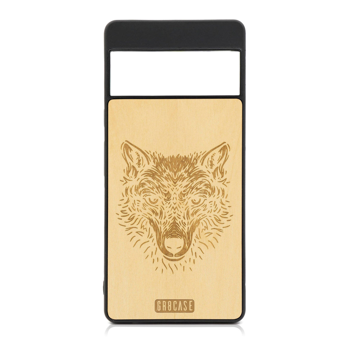 Furry Wolf Design Wood Case For Google Pixel 6 Pro